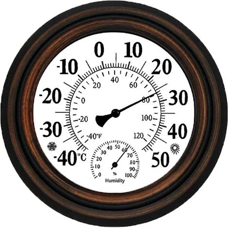 Antikes 20 Cm Wandthermometer-hygrometer Für Den Innen- Und Außenbereich, Ideal Für Die Inneneinrichtung.