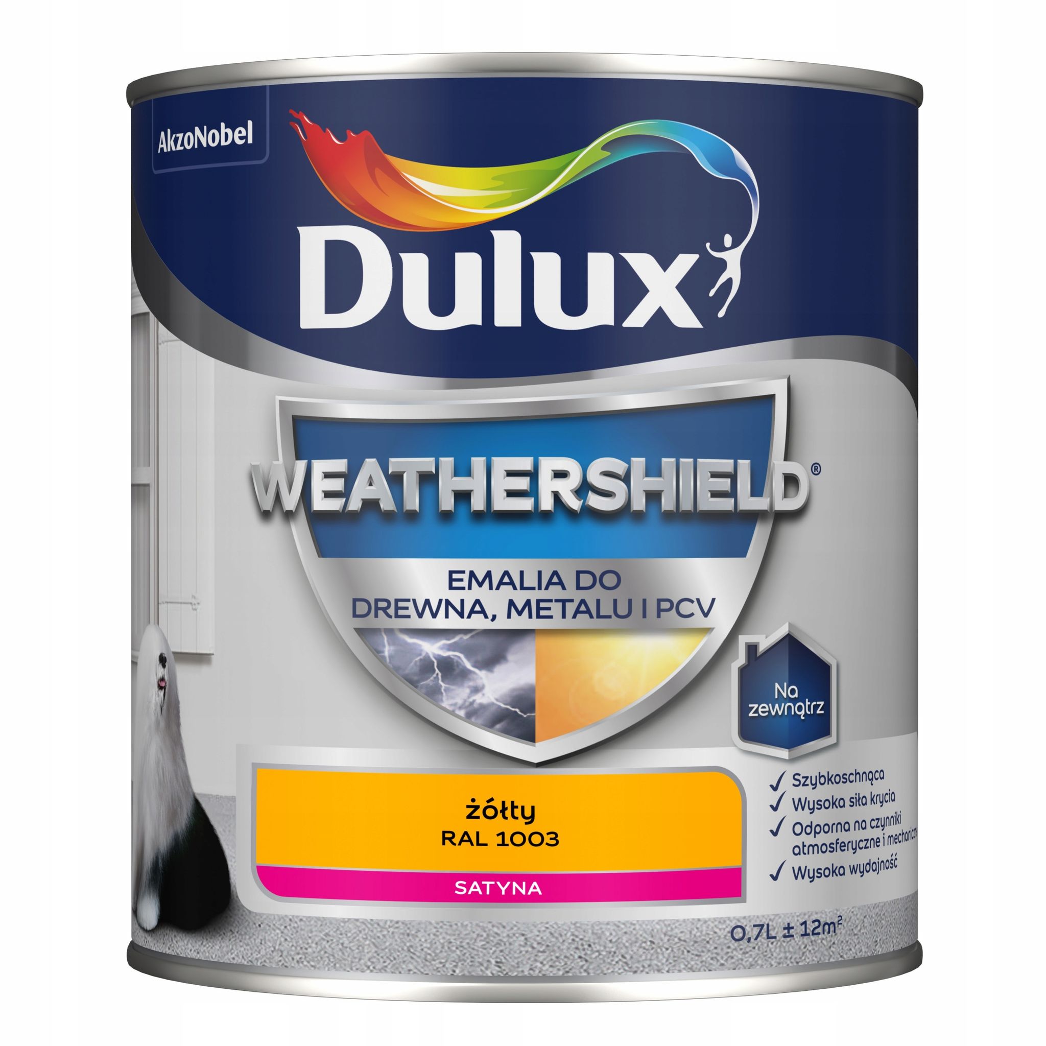 Dulux Weathershield Acryl-emaille Für Metall Und Holz, Gelb, 0,7 L