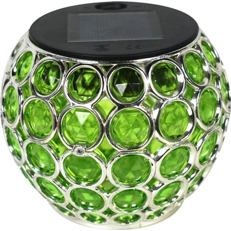 Grüner Solar-kronleuchter Mit Hohlkugel, Kleiner Led-kronleuchter Für Den Außenbereich, Gartenbeleuchtung.