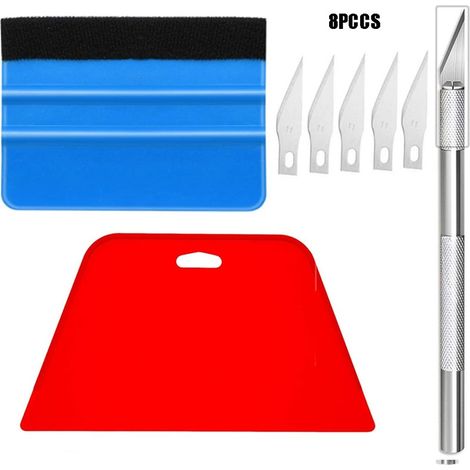 8-teiliges Tapetenglättungs-werkzeugset, Autofolienschaber, Gravierwerkzeug Aus Aluminiumlegierung