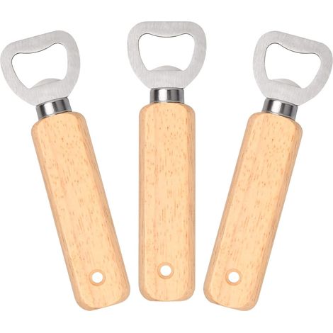 3-teiliges Flaschenöffner-set, Flaschenöffner Aus Holz, Flaschenöffner Aus Edelstahl Mit Griff