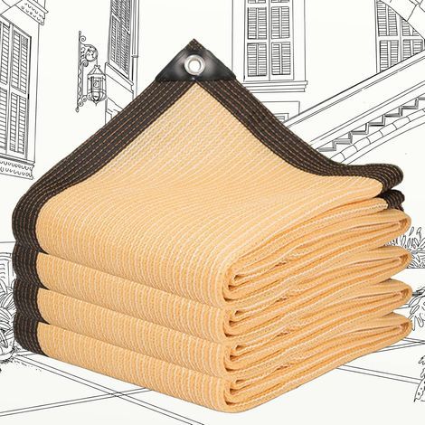 Sichtschutz Für Balkon/garten, Sichtschutz Für Den Außenbereich, 3 X 4 M Rechteckiges Sonnensegel Mit 90 % Uv-schutz, Schattierungsnetz Mit Ösen Für Pergola