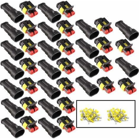 20 Sätze Wasserdichter Steckverbinder, Wasserdichte Kfz-steckverbinder, Wasserdichte Kfz-stecker, Isolierte Und Abgedichtete Flammhemmende Kfz-steckverbinder