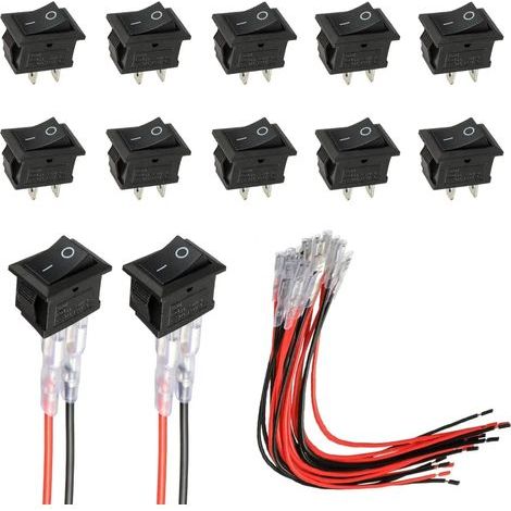 Mini-spst-2-pin-kippschalter – Gehäuse Aus Pa66-nylon – Versilberte Messinganschlüsse – 80.000 Schaltzyklen (10 Stück) – Kcd1-101