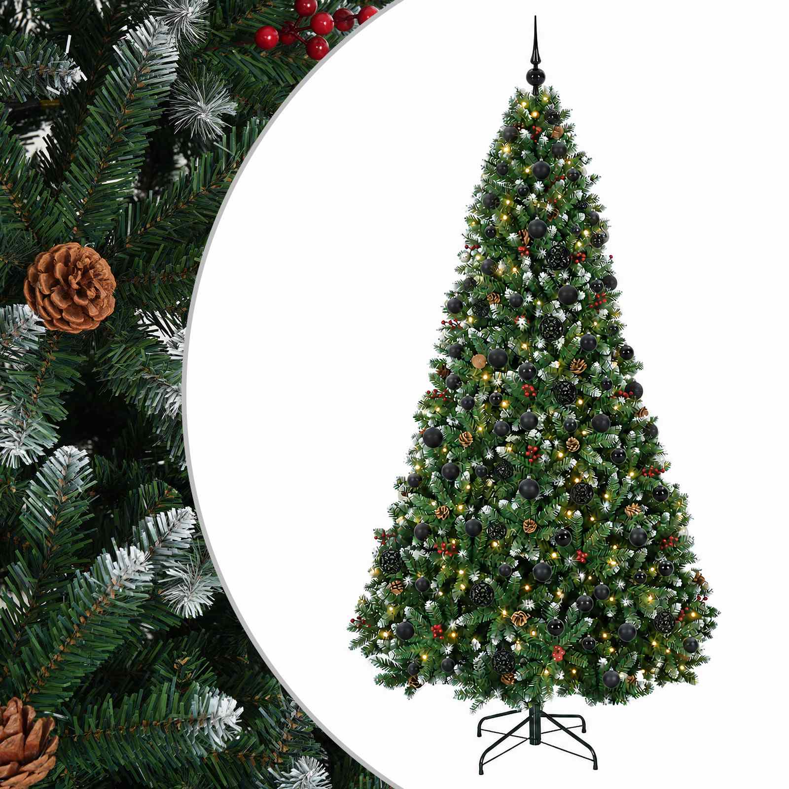 Vidaxl Artificial Christmas Tree Green With Bauble 210 Cm 300 Leds