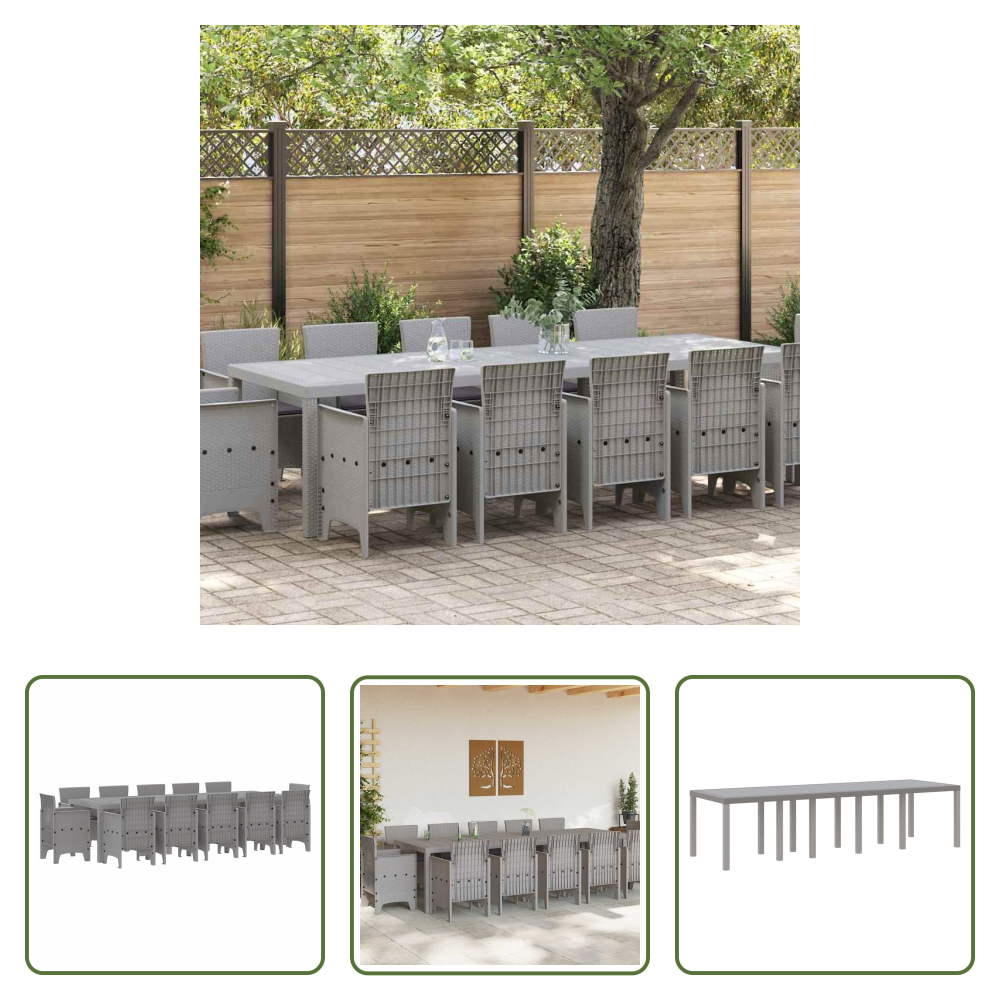 Vidaxl Outdoor Essgruppe - Garten Essgruppe Mit Kissen Hellgrau Und Anthrazit