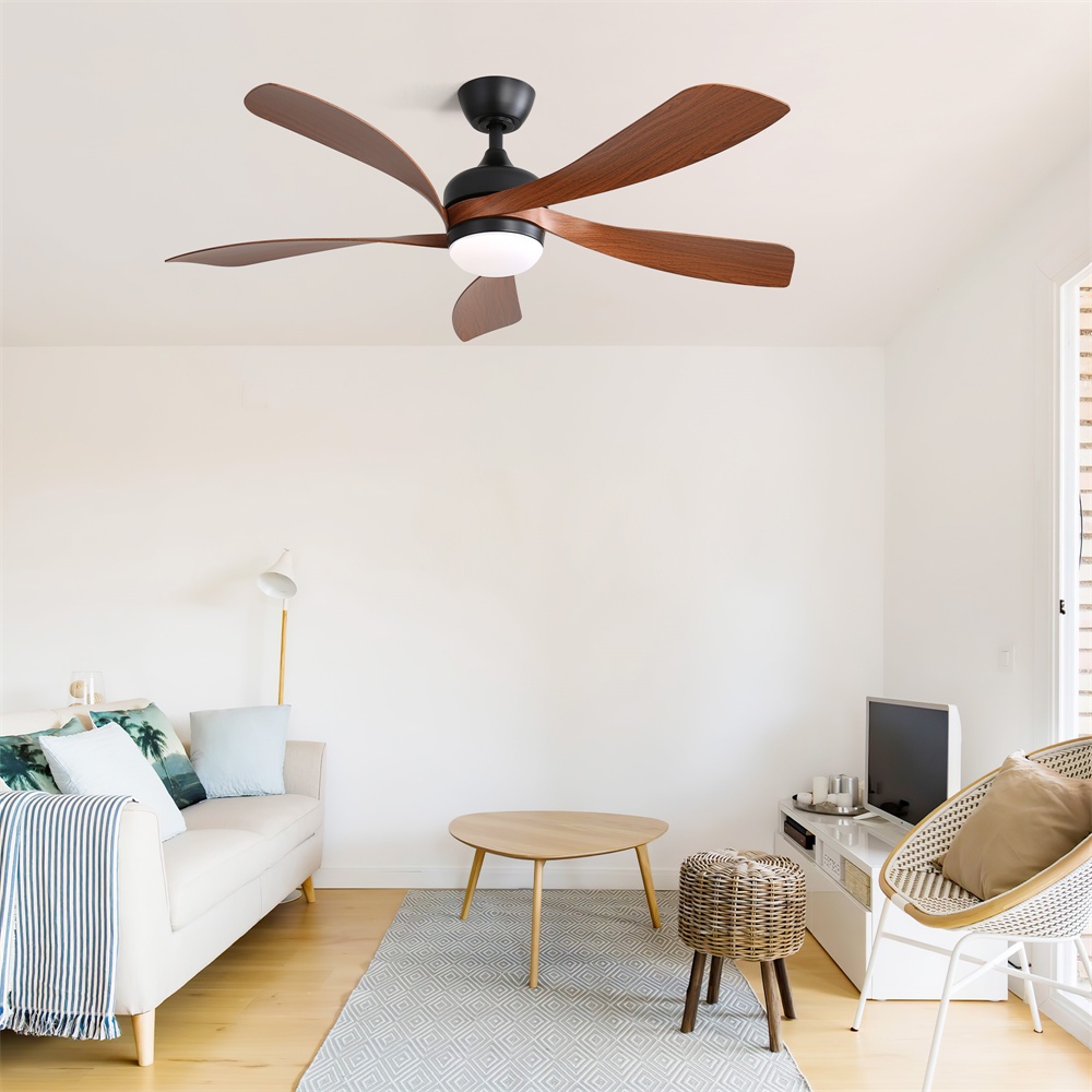 Moderner Deckenventilator – 131 X 131 X 35 Cm – Geräuscharmer, Umkehrbarer Gleichstrommotor Mit Fernbedienung Und 18-w-led-beleuchtung – Schwarz