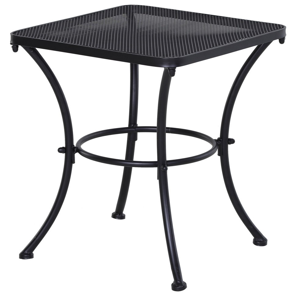 Quadratischer Garten-beistelltisch – 45 X 45 X 50 Cm – Beistelltisch Für Den Außenbereich Aus Perforiertem Metall – Für Balkon, Terrasse Und Wohnzimmer – Schwarz