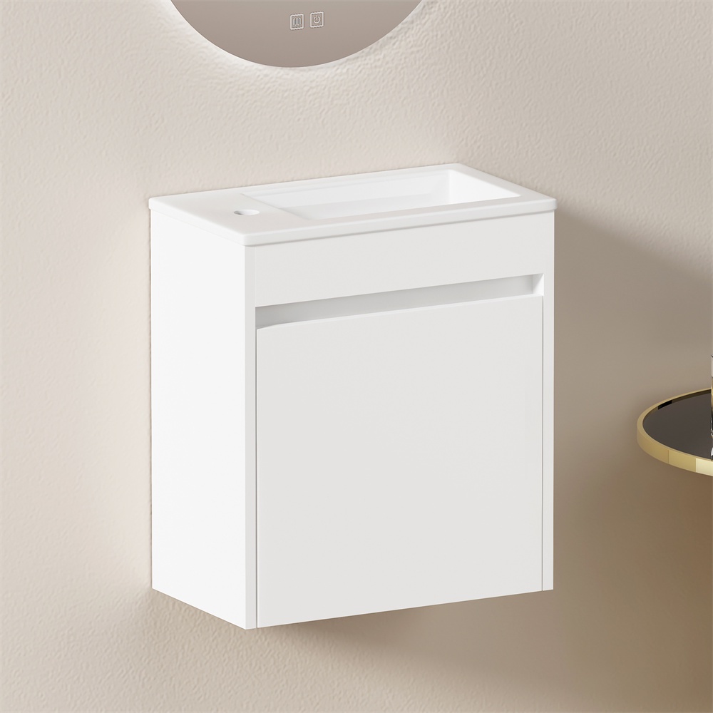 Weißer Waschtisch 46 Cm – Badezimmerschrank Mit Waschbecken Und Soft-close-tür Für Optimale Stauraumnutzung – Weiß