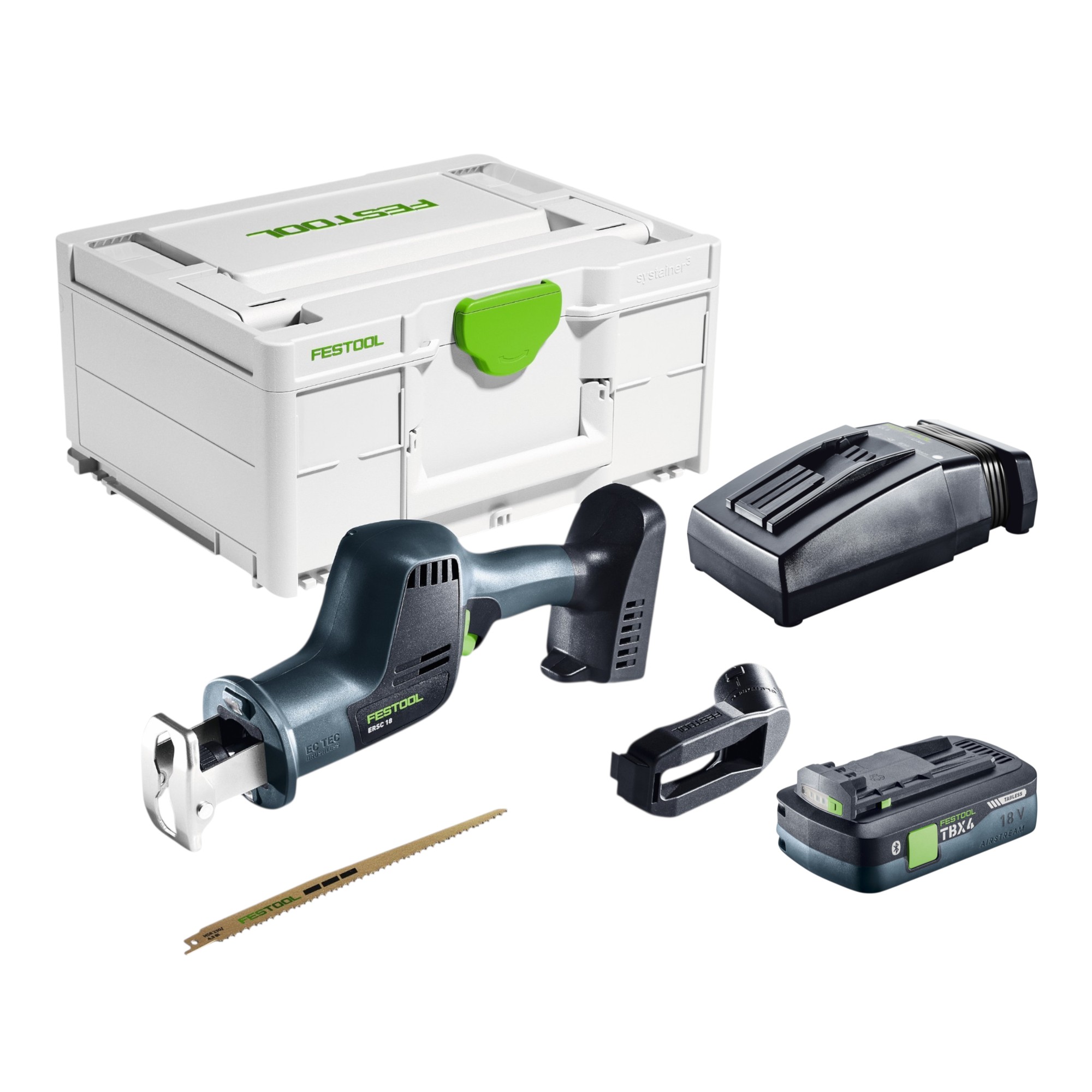 Festool Ersc 18 Eb-basic Akku Säbelsäge 18 V 210 Mm + 1x Akku 4,0 Ah + Ladegerät + Systainer