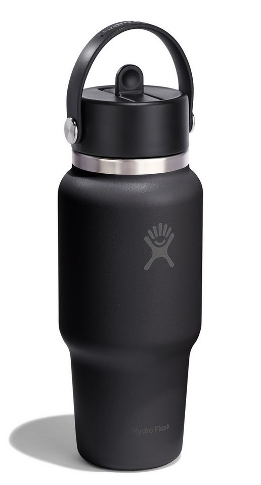 Hydro Flask Thermosflasche Mit Breitem, Flexiblem Strohhalm, 710 Ml, Schwarz, Wt24cfs001