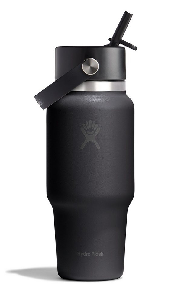 Hydro Flask Thermosflasche Mit Breitem, Flexiblem Strohhalm, 710 Ml, Schwarz, Wt24cfs001 Bild 2