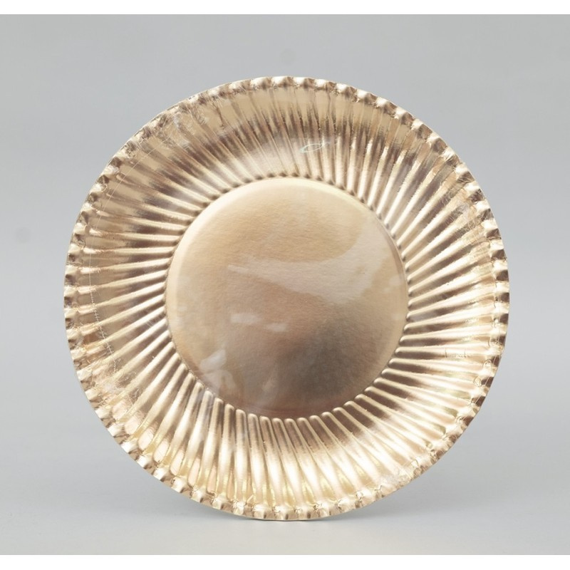 Set Aus 10 Goldenen Papptellern Ø24 Cm
