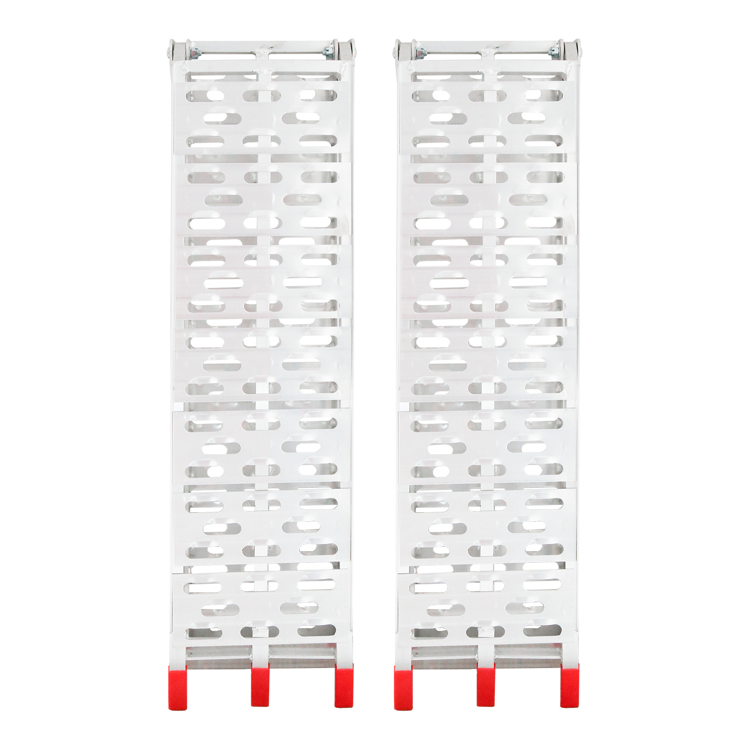 Jiubiaz 2x Auffahrrampe 226 Cm Klappbar, Alu Verladerampen Je 340 Kg, Rutschhemmend Für Motorrad Quad Rasenmäher Anhänger Garage Werkstatt