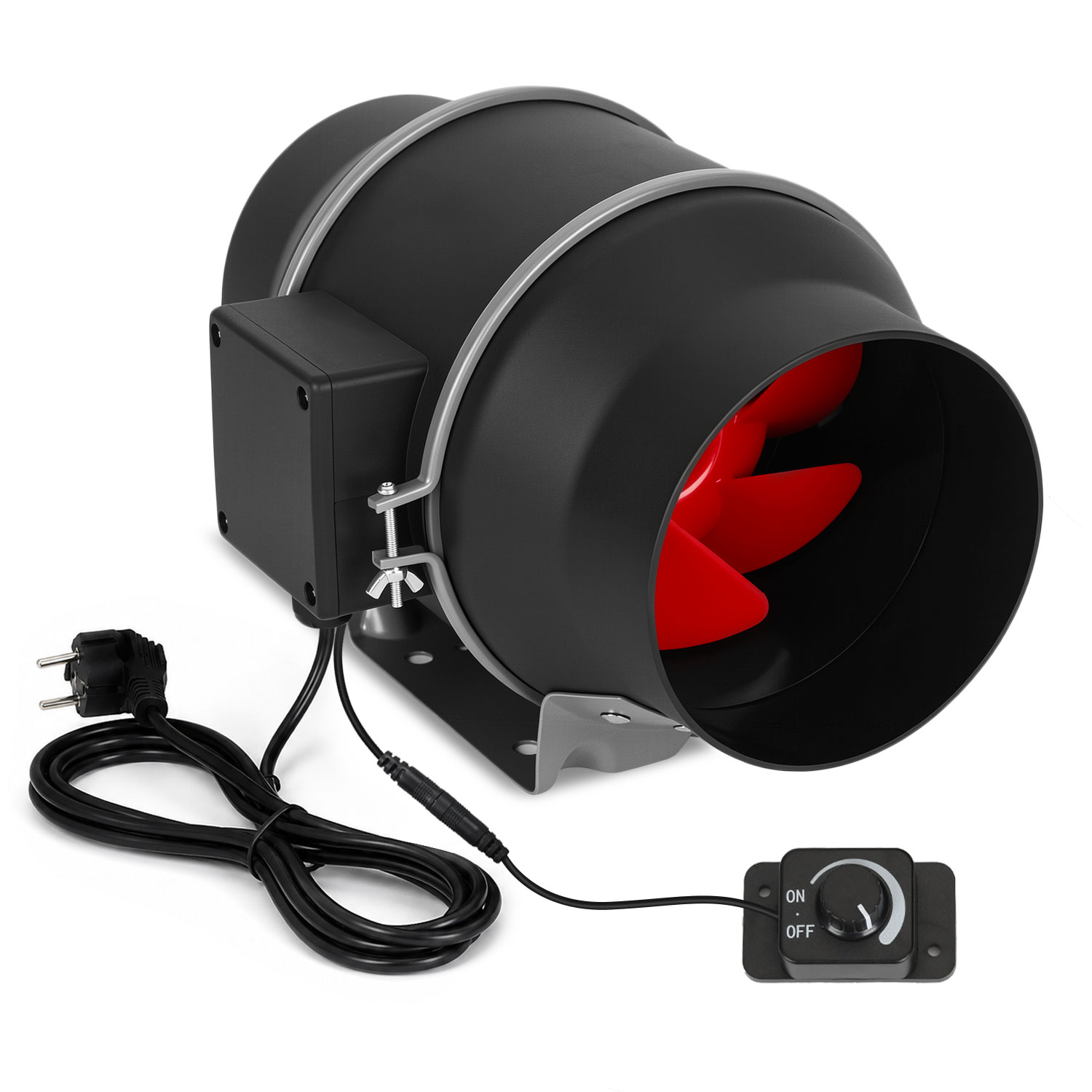 Jiubiaz Rohrventilator 150 Mm Mit Drehzahlregler Für Zu- Und Abluft