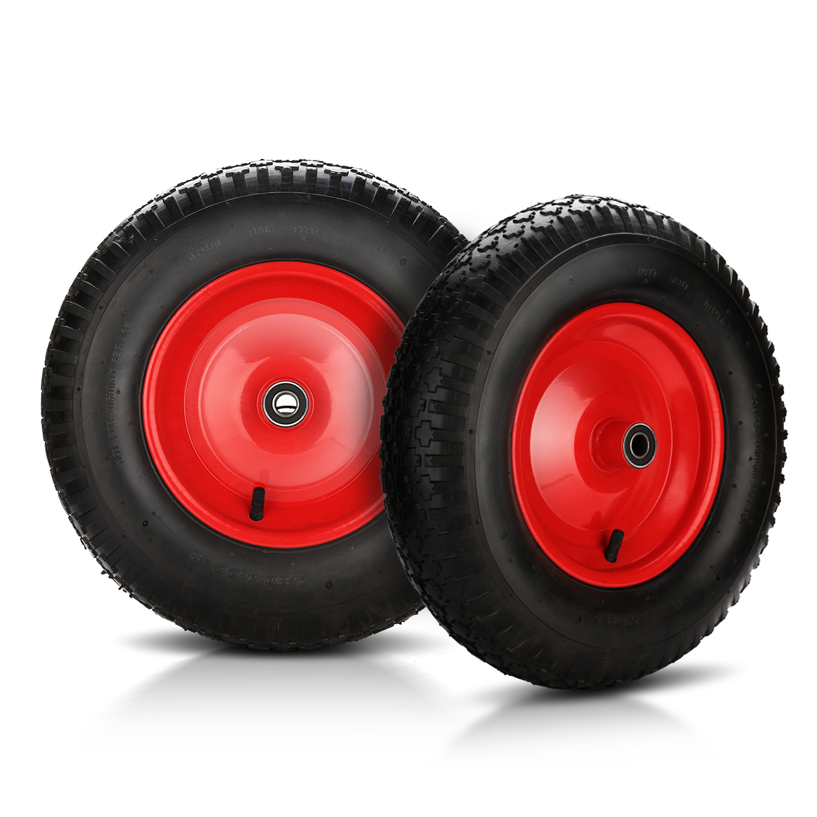 Jiubiaz Schubkarrenrad 4.80/4.00-8 Schwarz, 2 Stück Ersatzräder Für Schubkarre, Gartenwagen Und Transportkarre