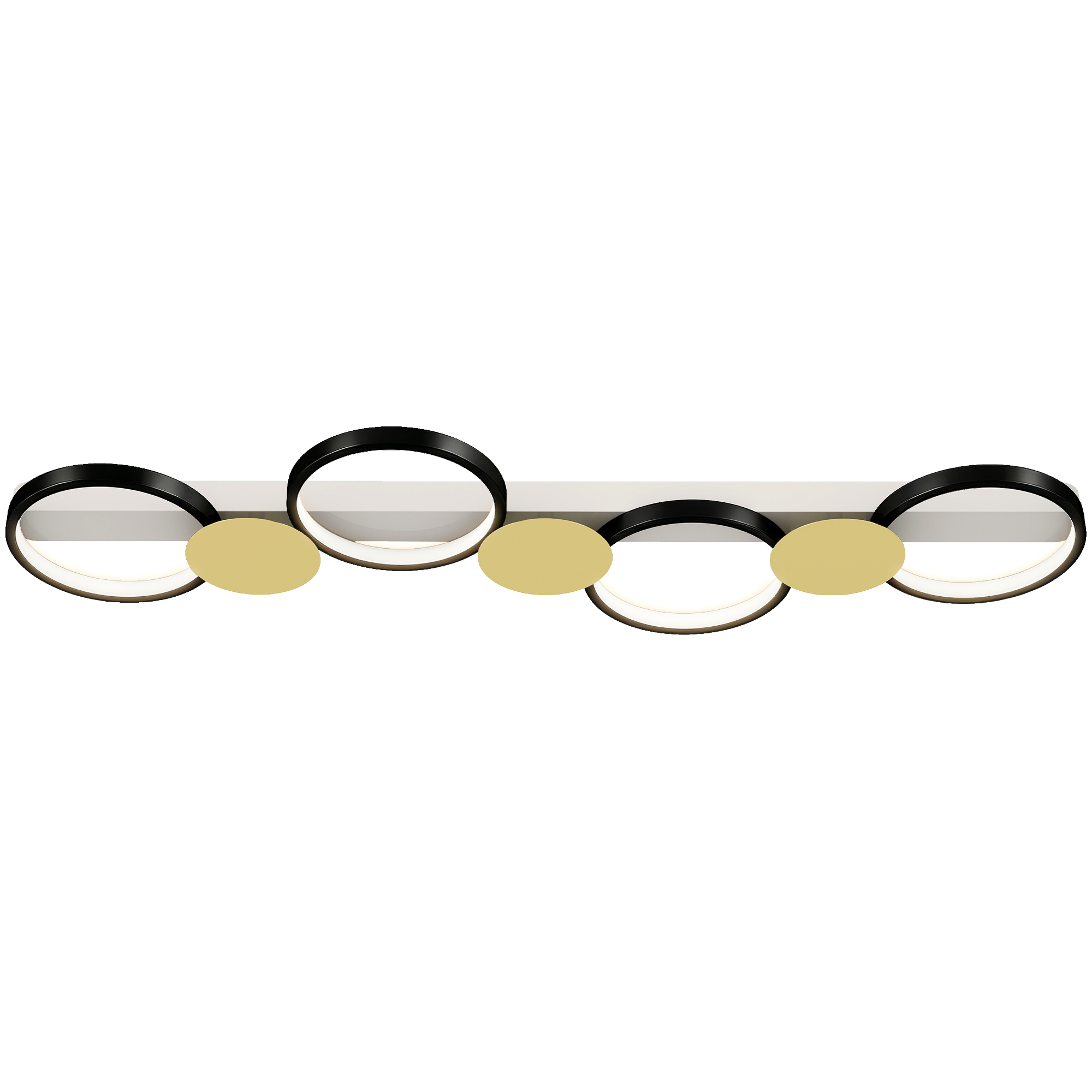 Designer-led-deckenleuchte, 100 X 31 X 7 Cm, Schwarz Und Goldton