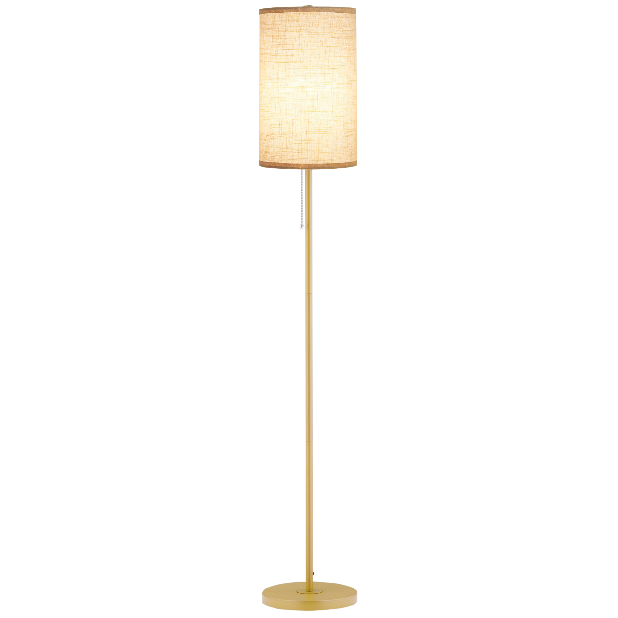 Stehlampe, Modernes Design Mit Fußschalter, 25,5 X 25,5 X 157 Cm, Gold