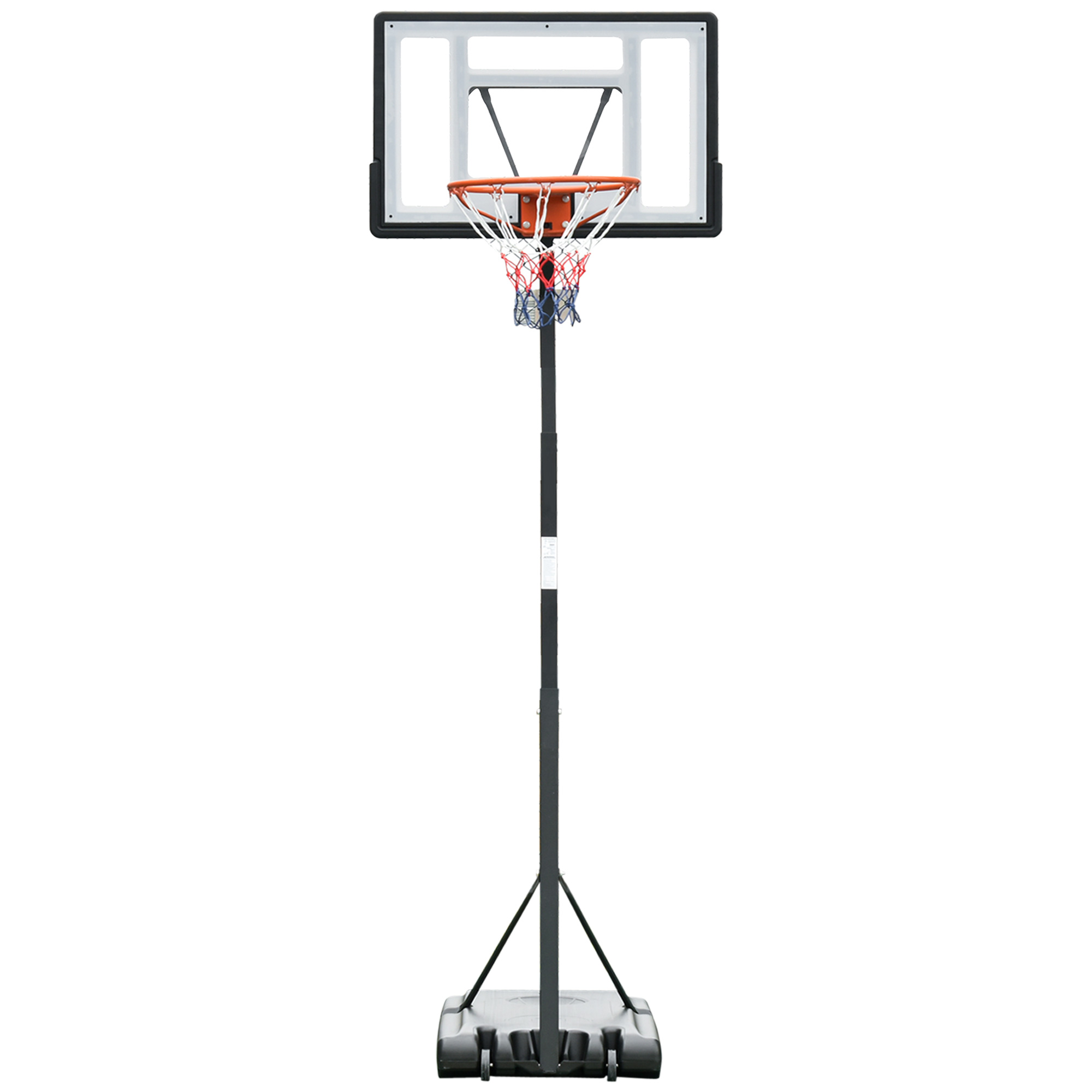 Außen-basketballkorb Mit Pfosten, Höhenverstellbar, 90 X 165 X 352 Cm, Schwarz