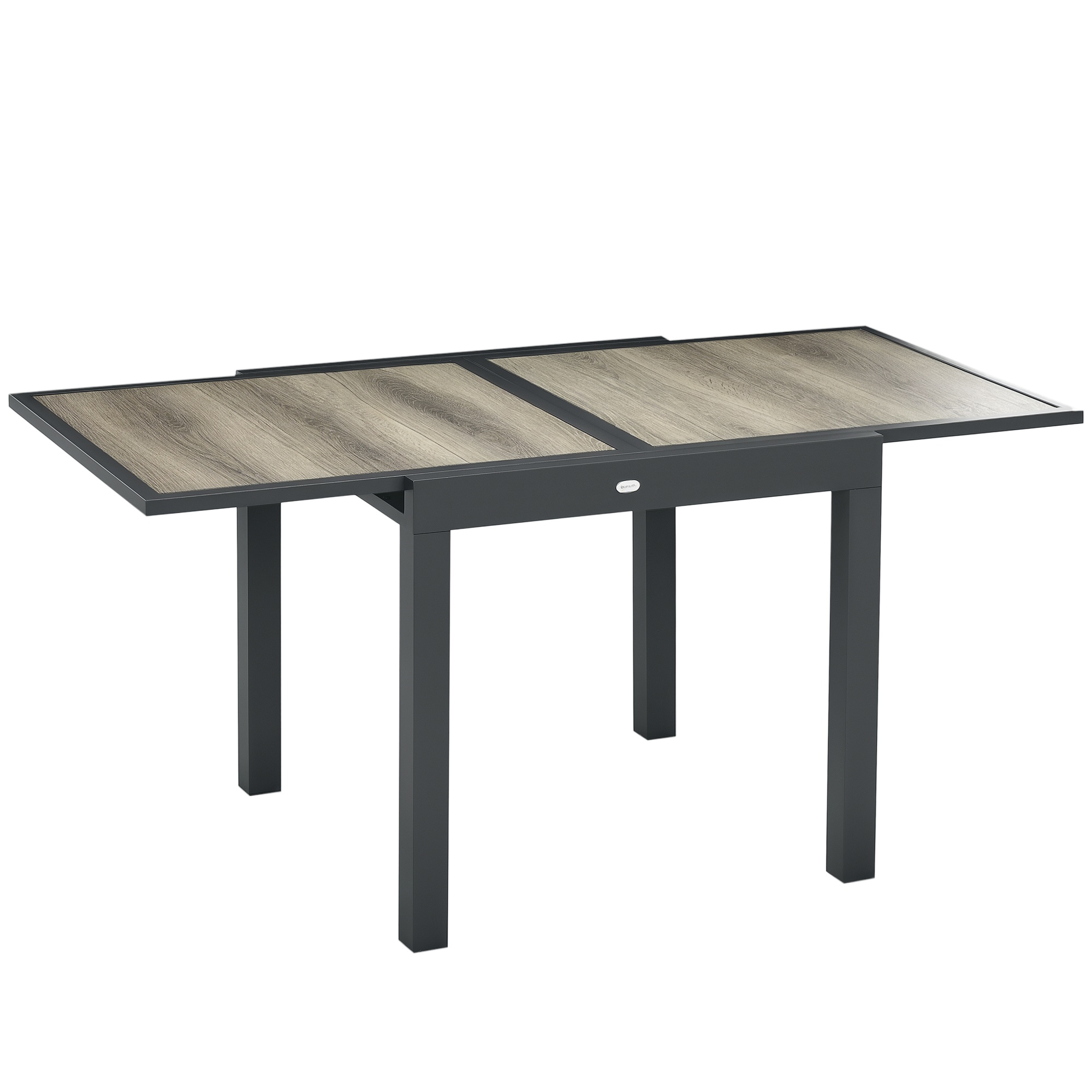 Gartentisch, Für Den Außenbereich, 160 X 80 X 75 Cm, Beige Und Grau
