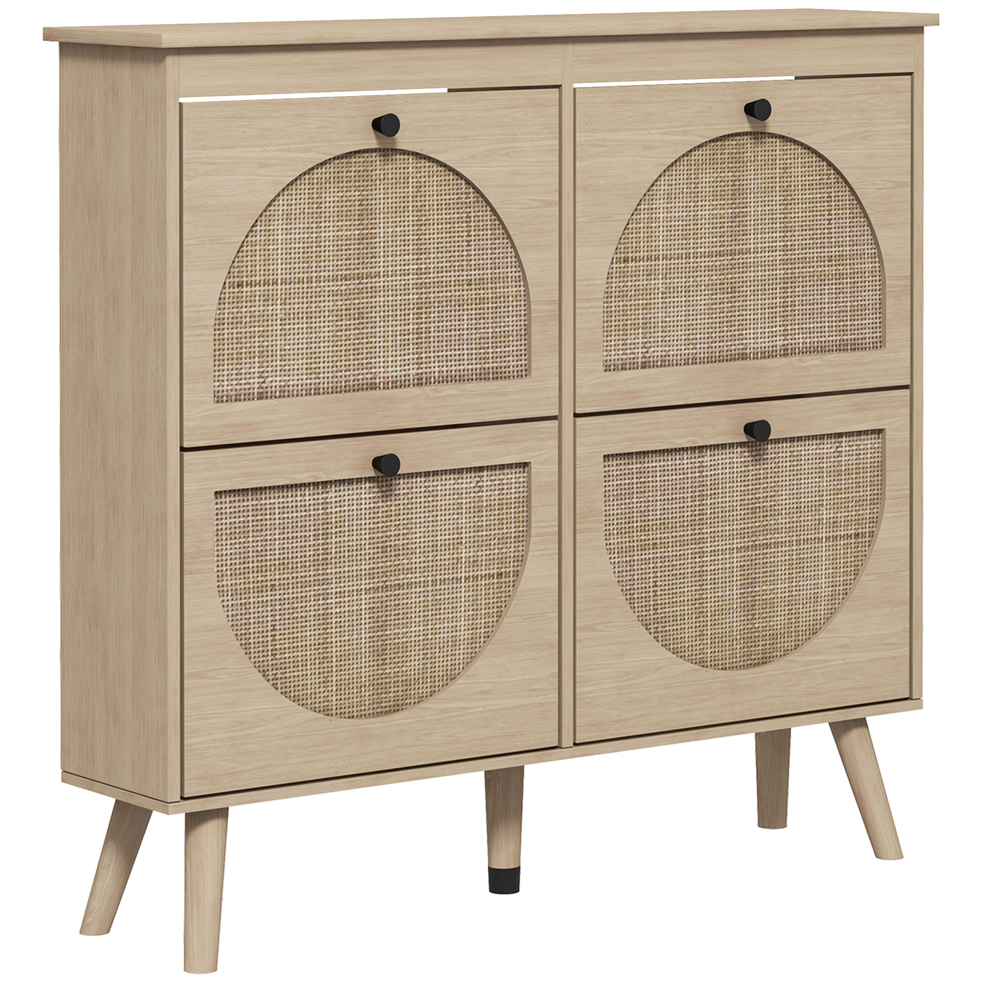 Schuhschrank, Mit Klapptüren, 105 X 24 X 97,5 Cm, Natur