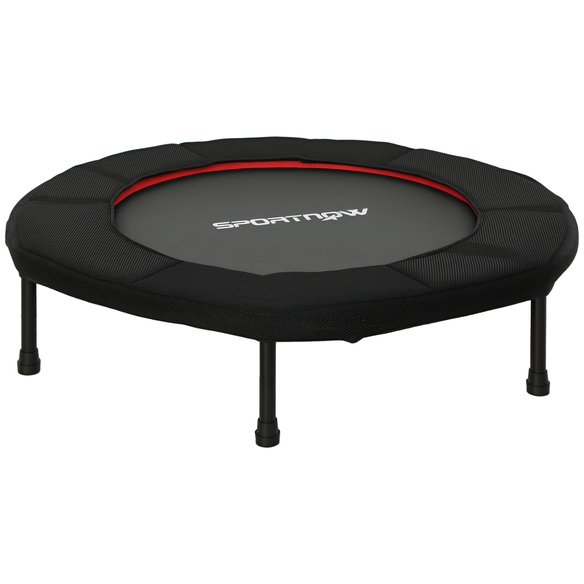 Fitness-trampolin, Mit Griff, 102 X 102 X 22 Cm, Schwarz Und Rot