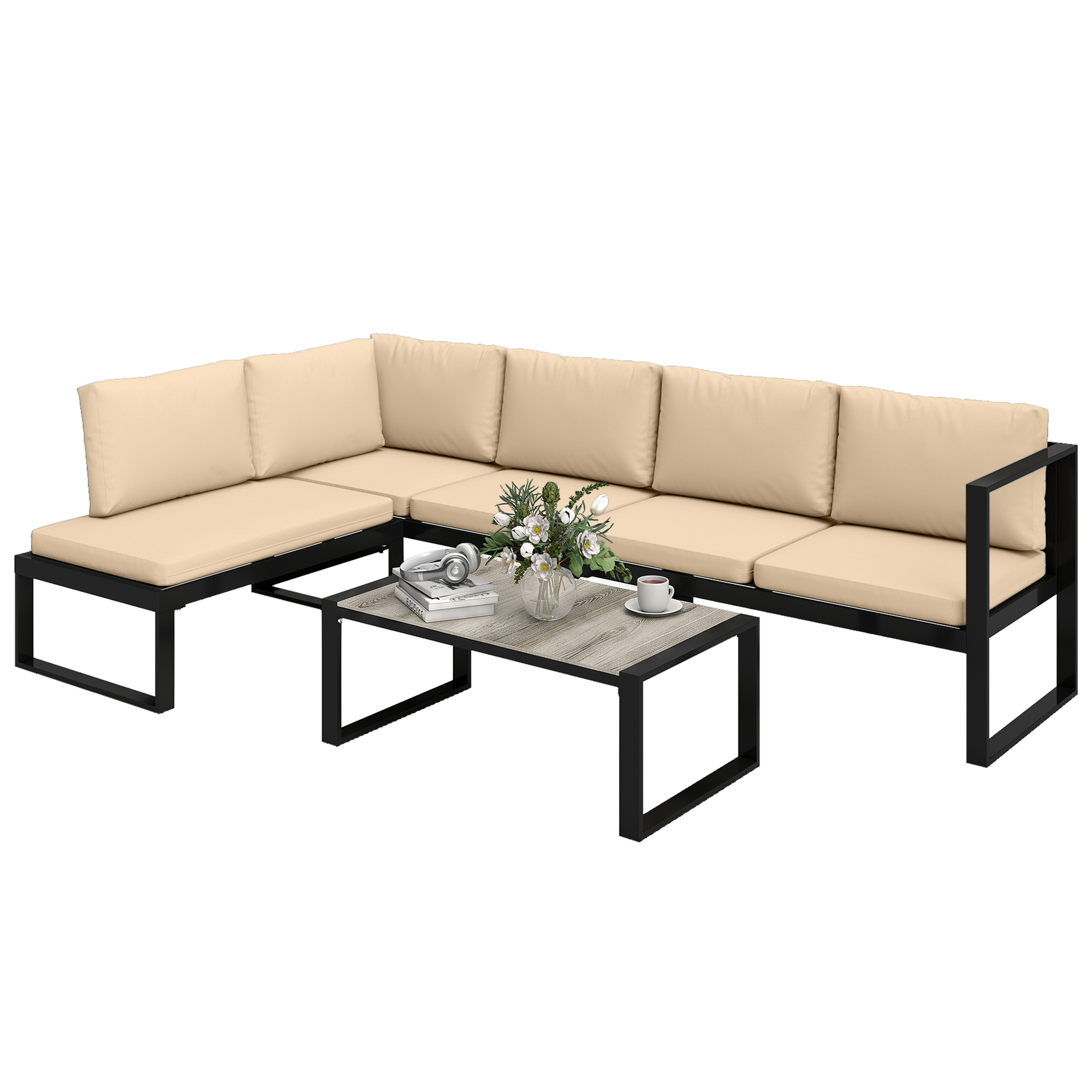 Gartenmöbelset, Robust, 247 X 152 X 65 Cm, Khaki
