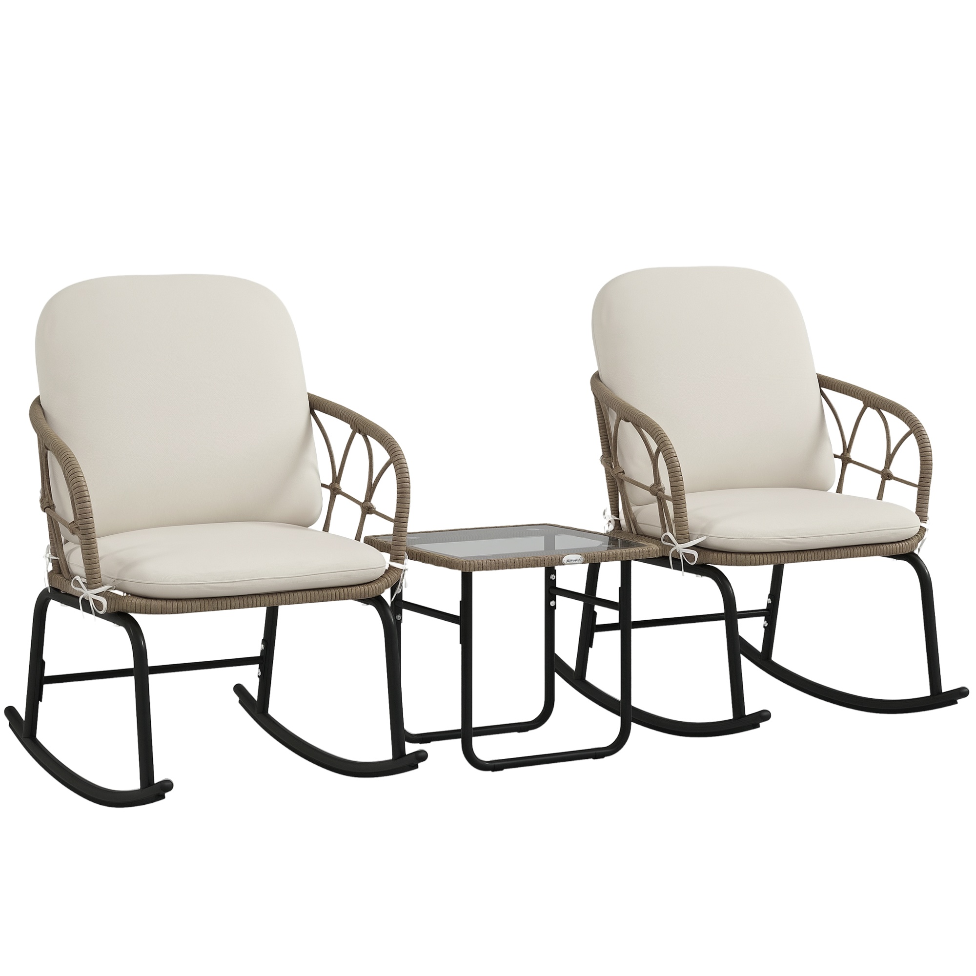 Gartenmöbel-set, Tisch Und Passende Sitzgelegenheiten, 63 X 82 X 75 Cm, Gelb Und Creme