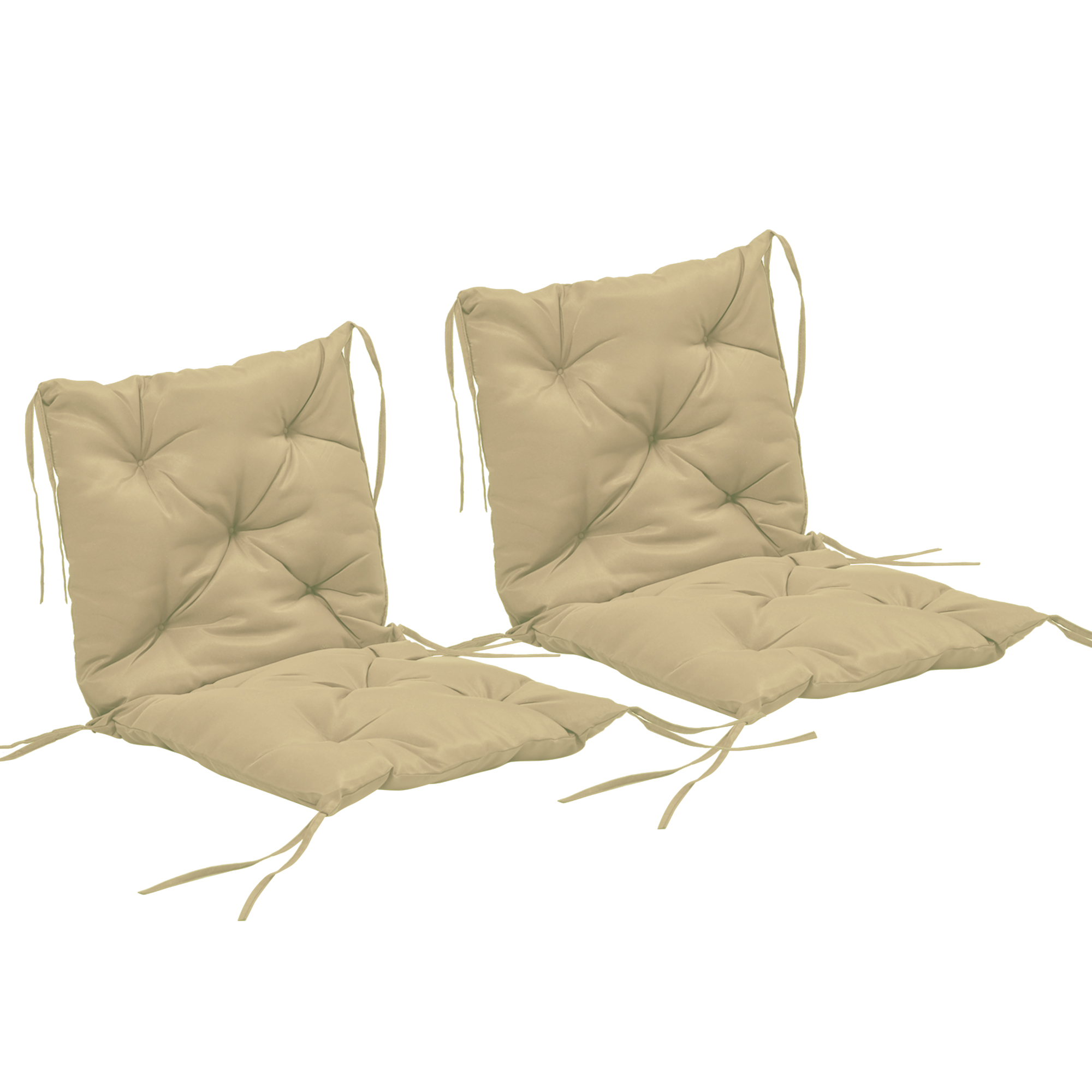Set Sitzkissen, Dicke Und Weiche Polsterung, 98 X 50 X 8 Cm, Khaki
