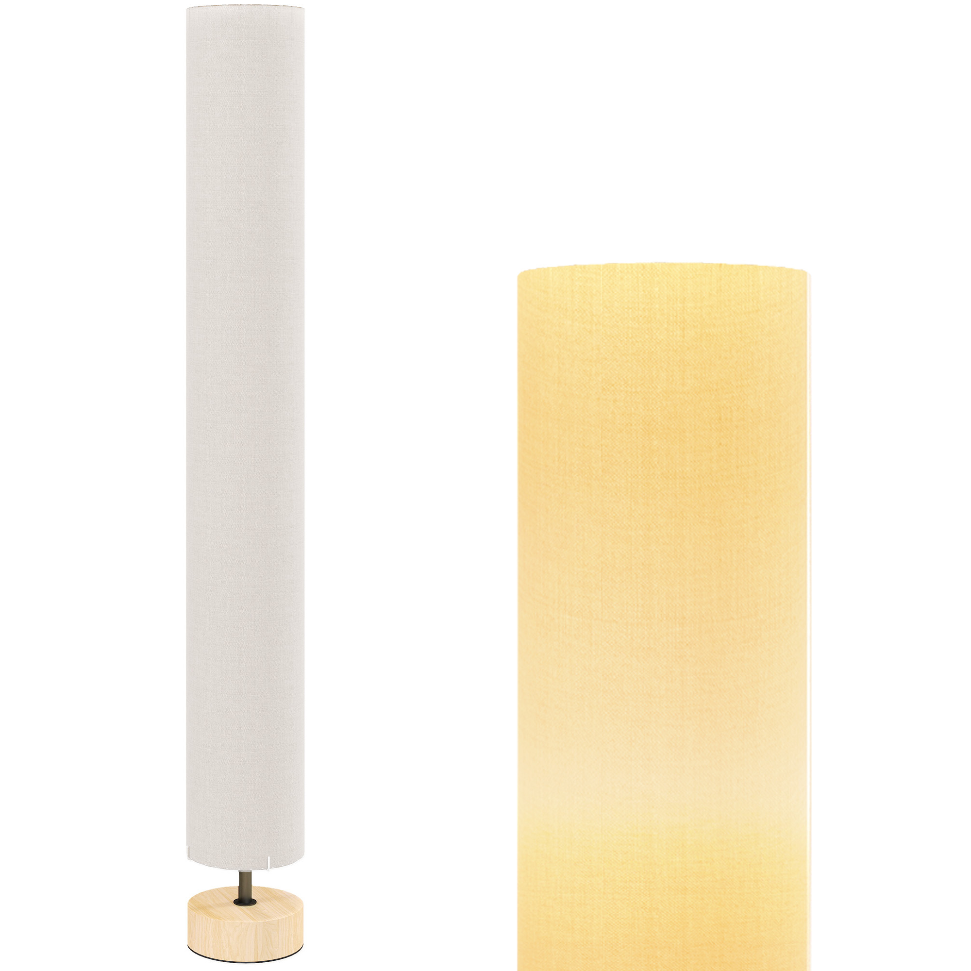 Stehlampe, Lampenschirm Aus Leinen, 15 X 15 X 120 Cm, Beige