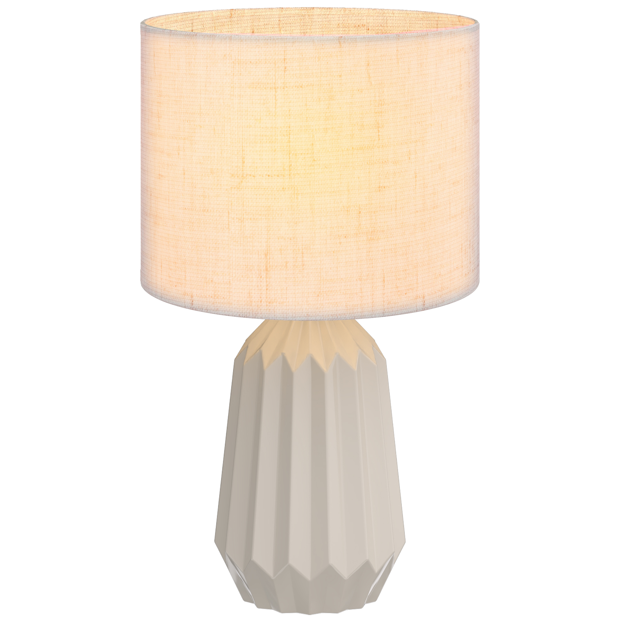 Tischlampe Mit Lampenschirm, 22 X 22 X 39 Cm, Beige