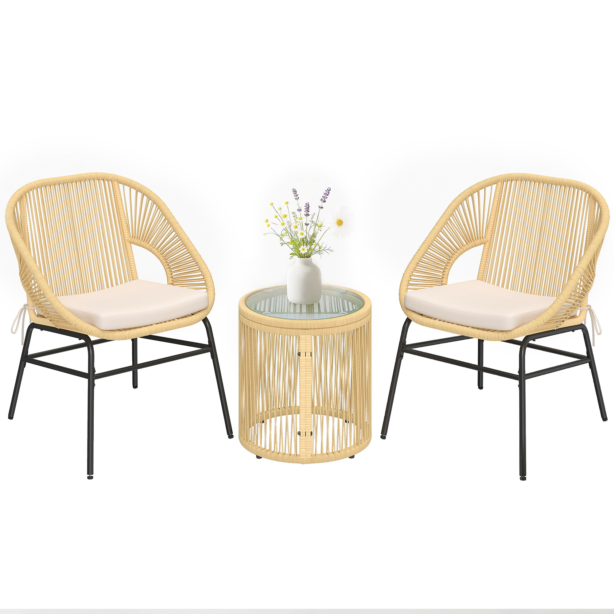 Garten-bistro-set, 63 X 73 X 81 Cm, Beige