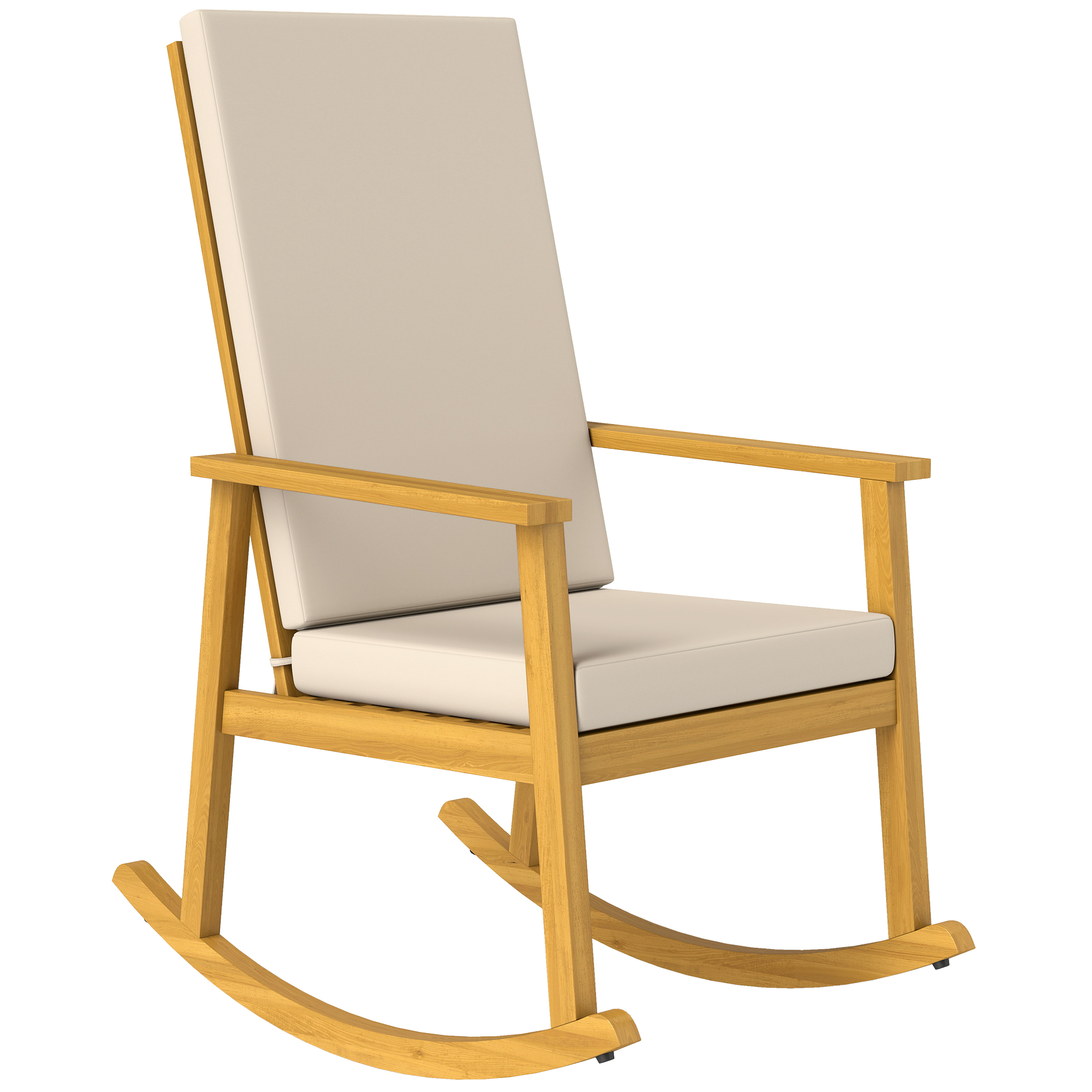Schaukelstuhl, Breite Rückenlehne, 89 X 60 X 107 Cm, Beige