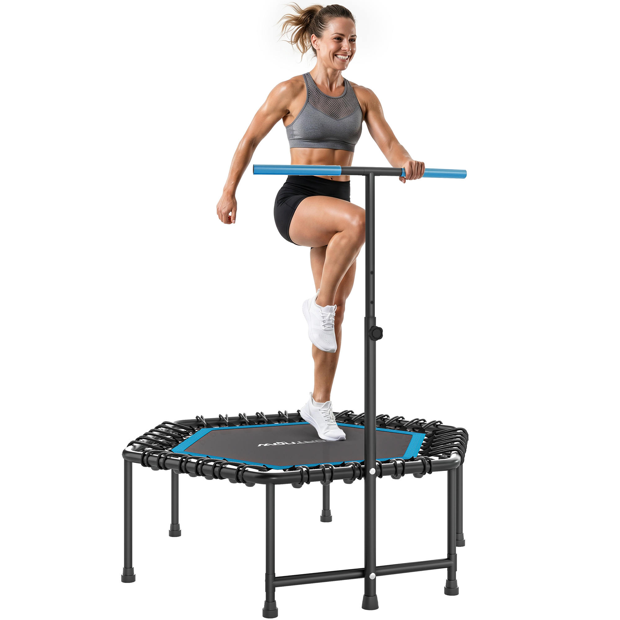 Fitness-trampolin, Mit Griff, 114 X 114 X 133 Cm, Blau