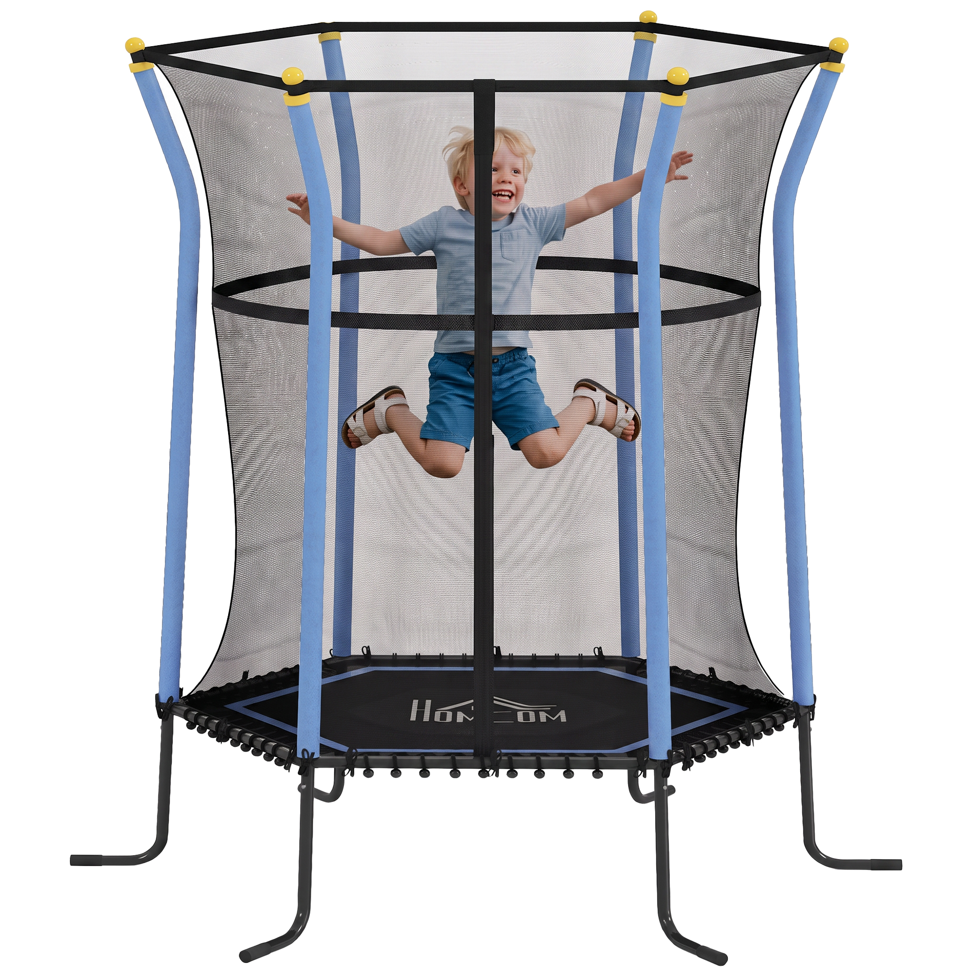 Trampolin Für Kinder, Mit Sicherheitsnetz, 122 X 111 X 190 Cm, Blau