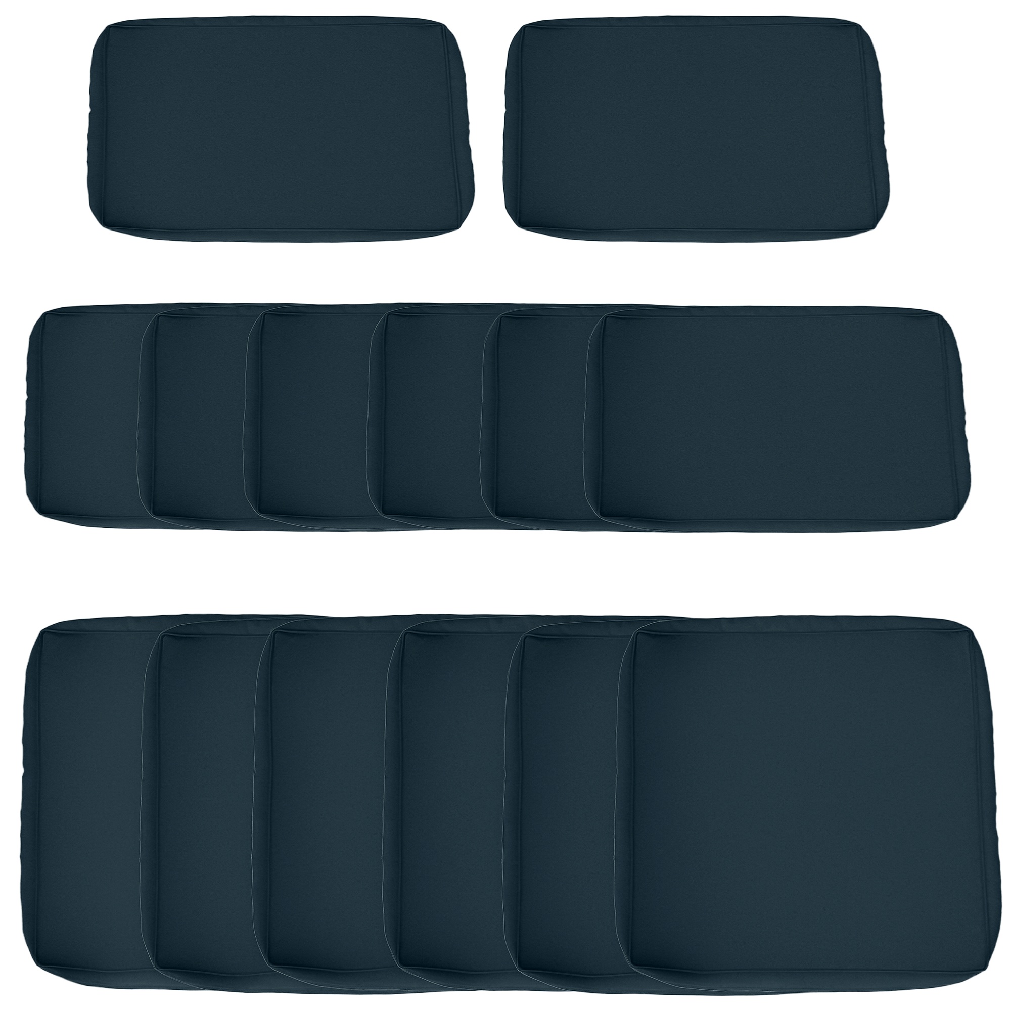 Set Aus 14 Kissenbezügen, Für Gartenmöbel, 65 X 8 X 65 Cm, Blau