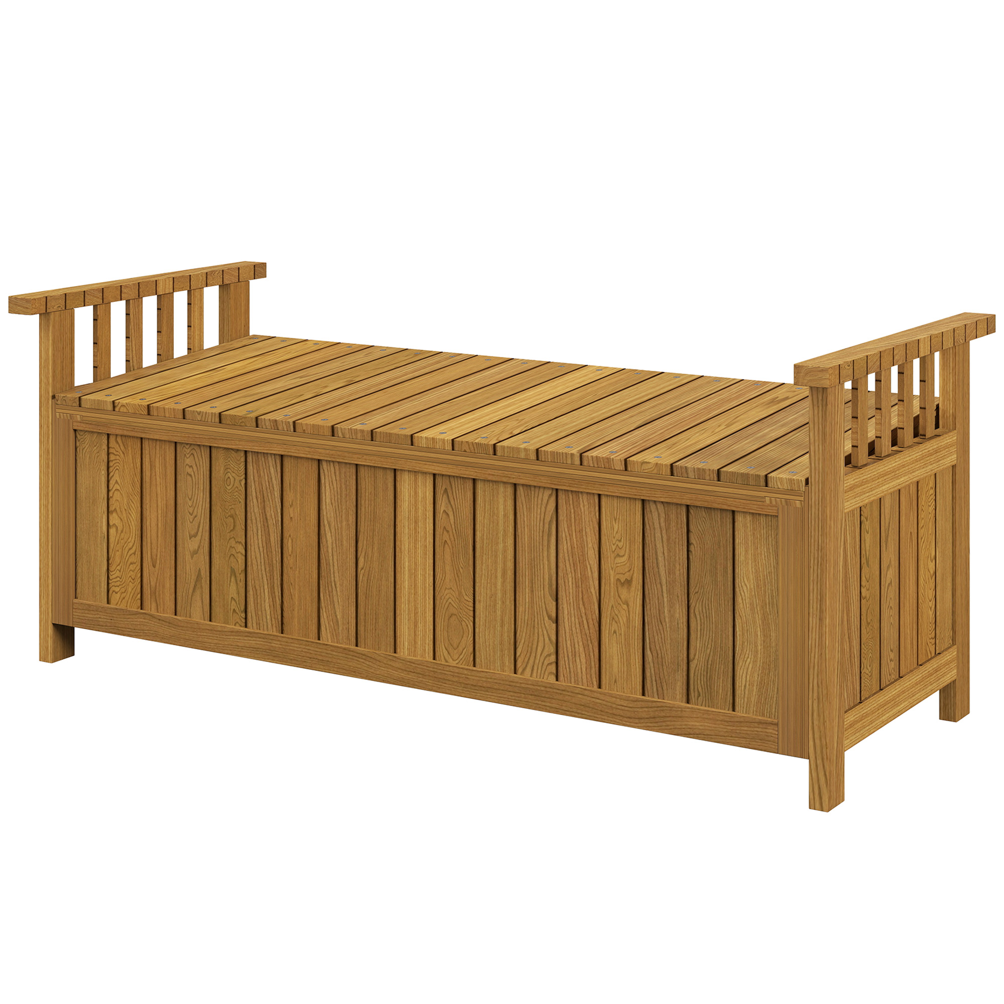 Gartenbank, Mit Integriertem Stauraum, 128,5 X 52 X 53,5 Cm, Braun