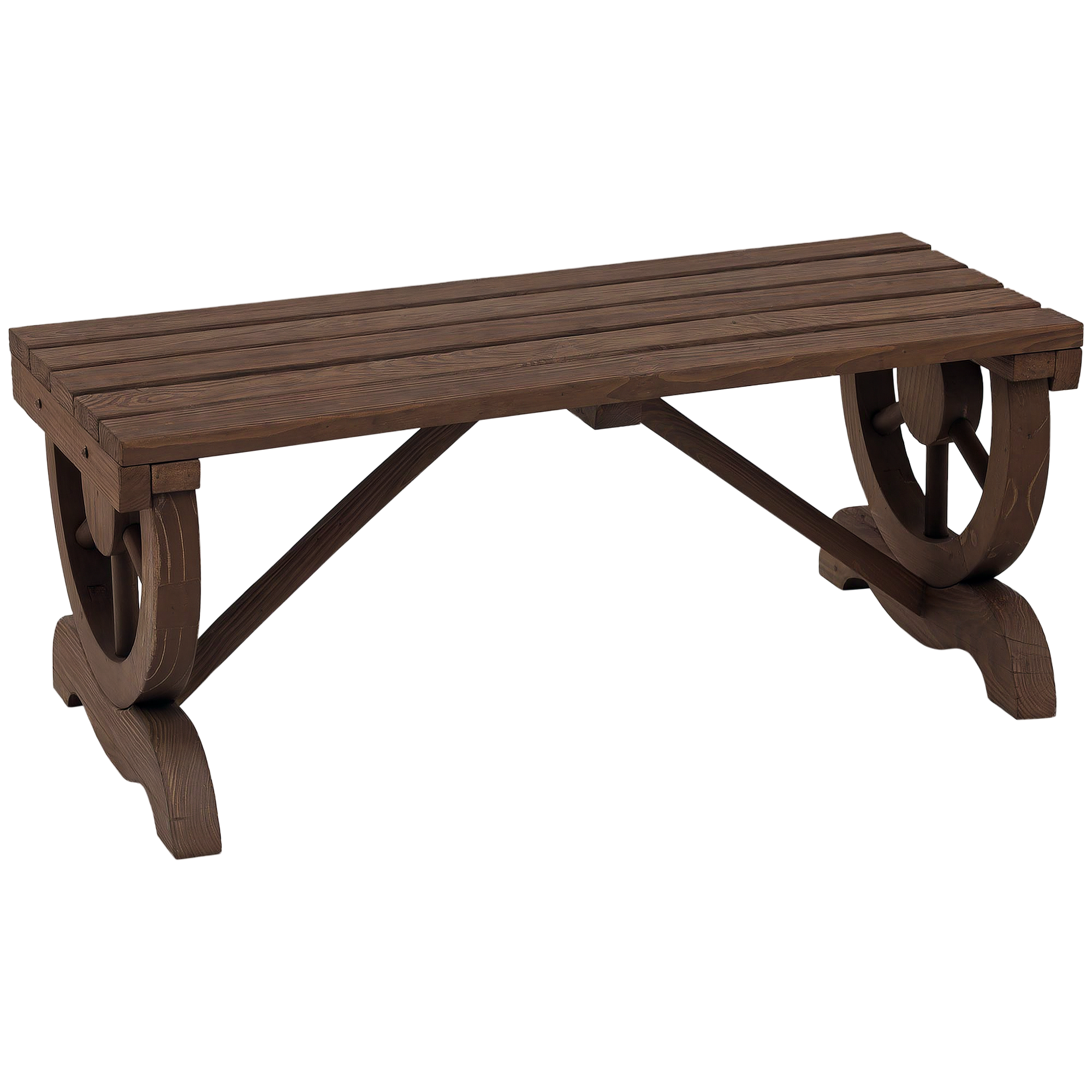 Gartenbank, 2 Komfortable Sitzplätze, 98 X 50 X 39,5 Cm, Braun
