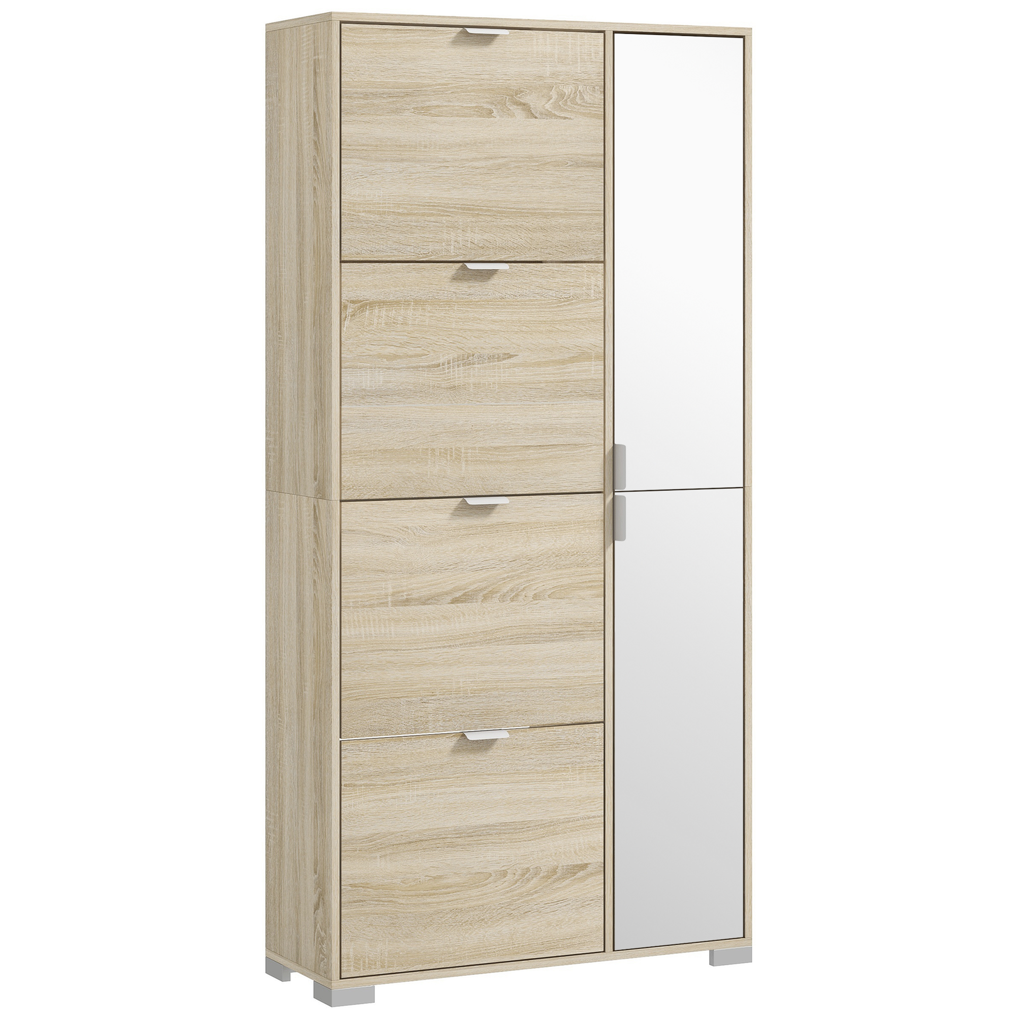 Schuhschrank, Mit Klapptüren, 82 X 30 X 168 Cm, Eiche
