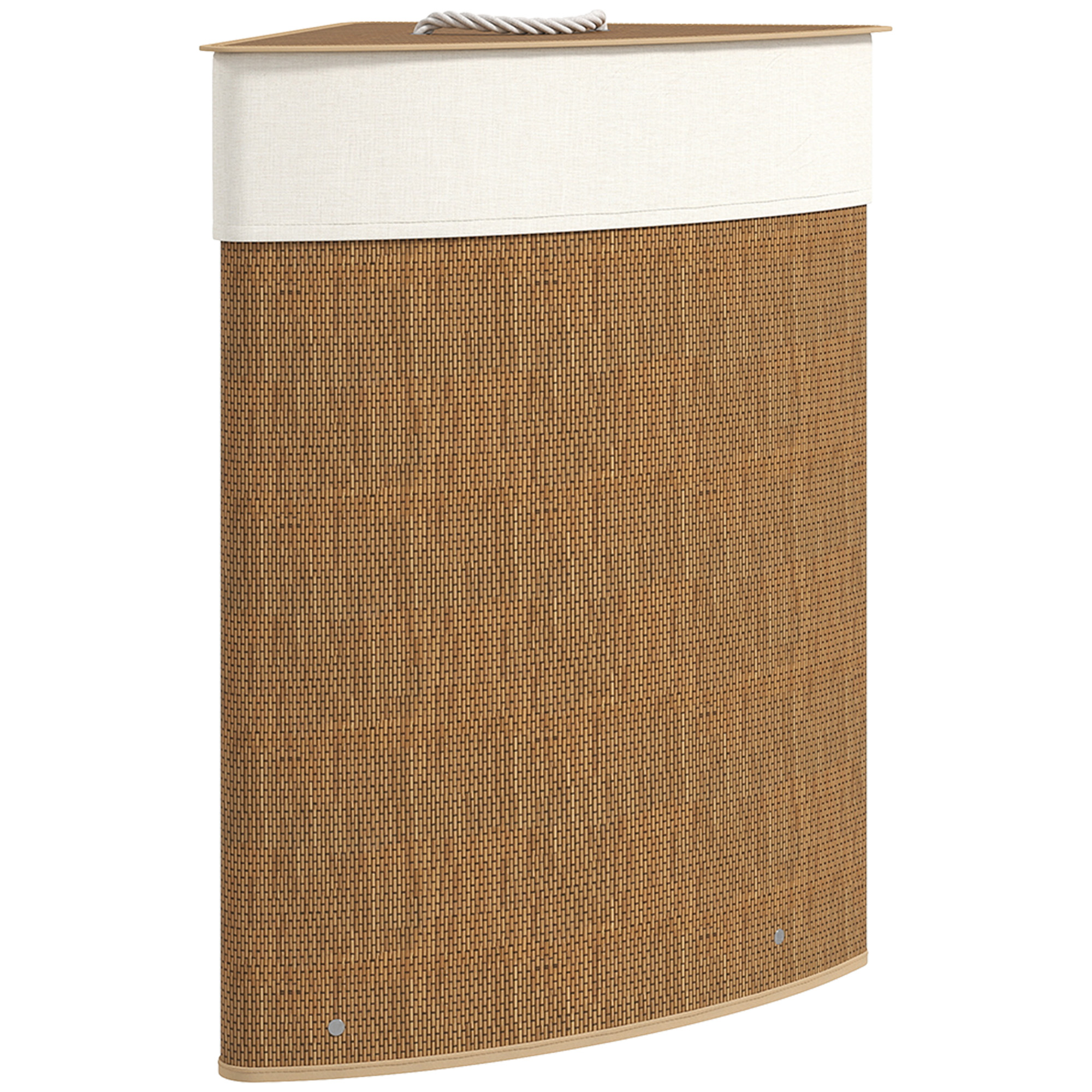 Wäschekorb 55 L Aus Bambus, 35 X 35 X 60 Cm, Braun