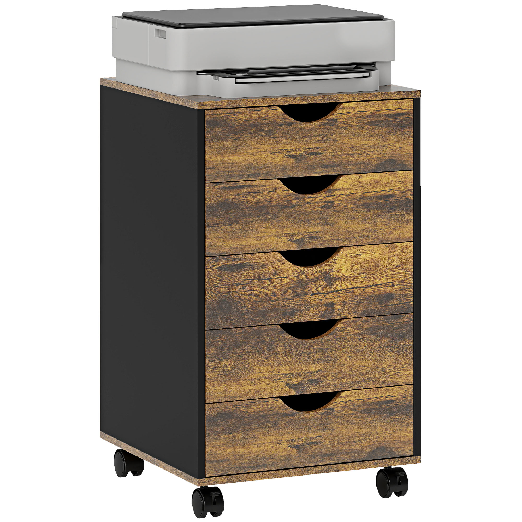 Schreibtischcontainer, Mit Rollen, 40 X 40 X 67 Cm, Braun
