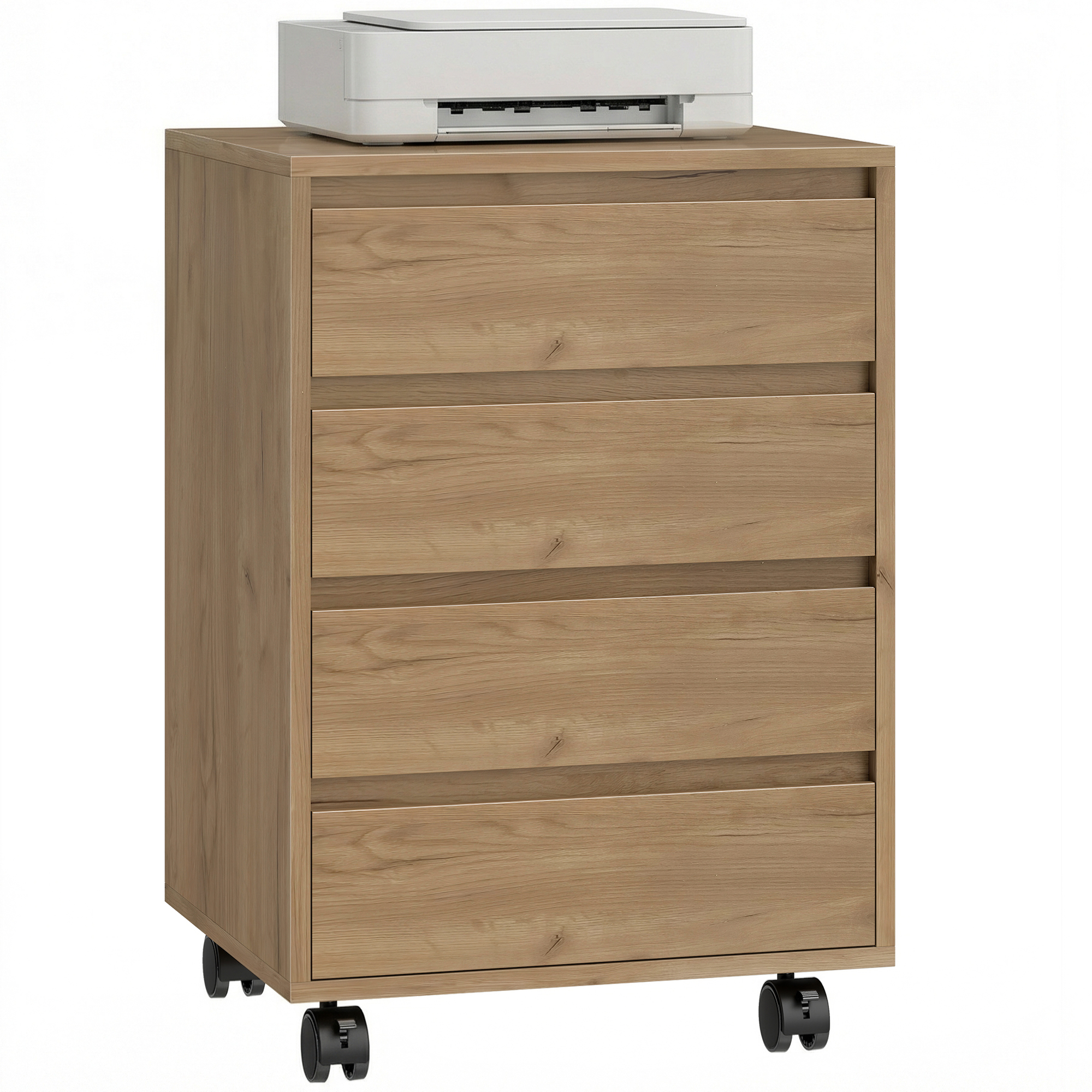 Schreibtischcontainer, Mit Rollen, 46 X 40 X 65 Cm, Braun