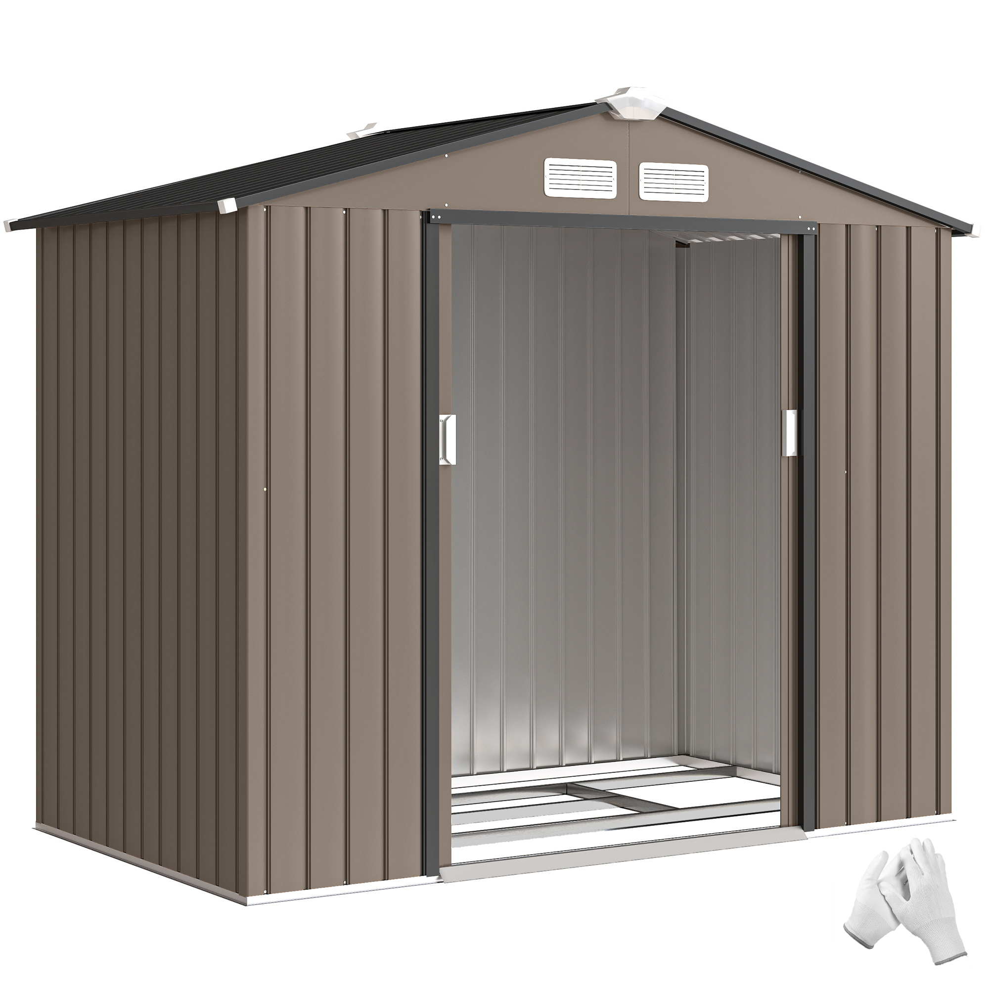 Gartenhaus, Schiebetür, 213 X 130 X 185 Cm, Braun