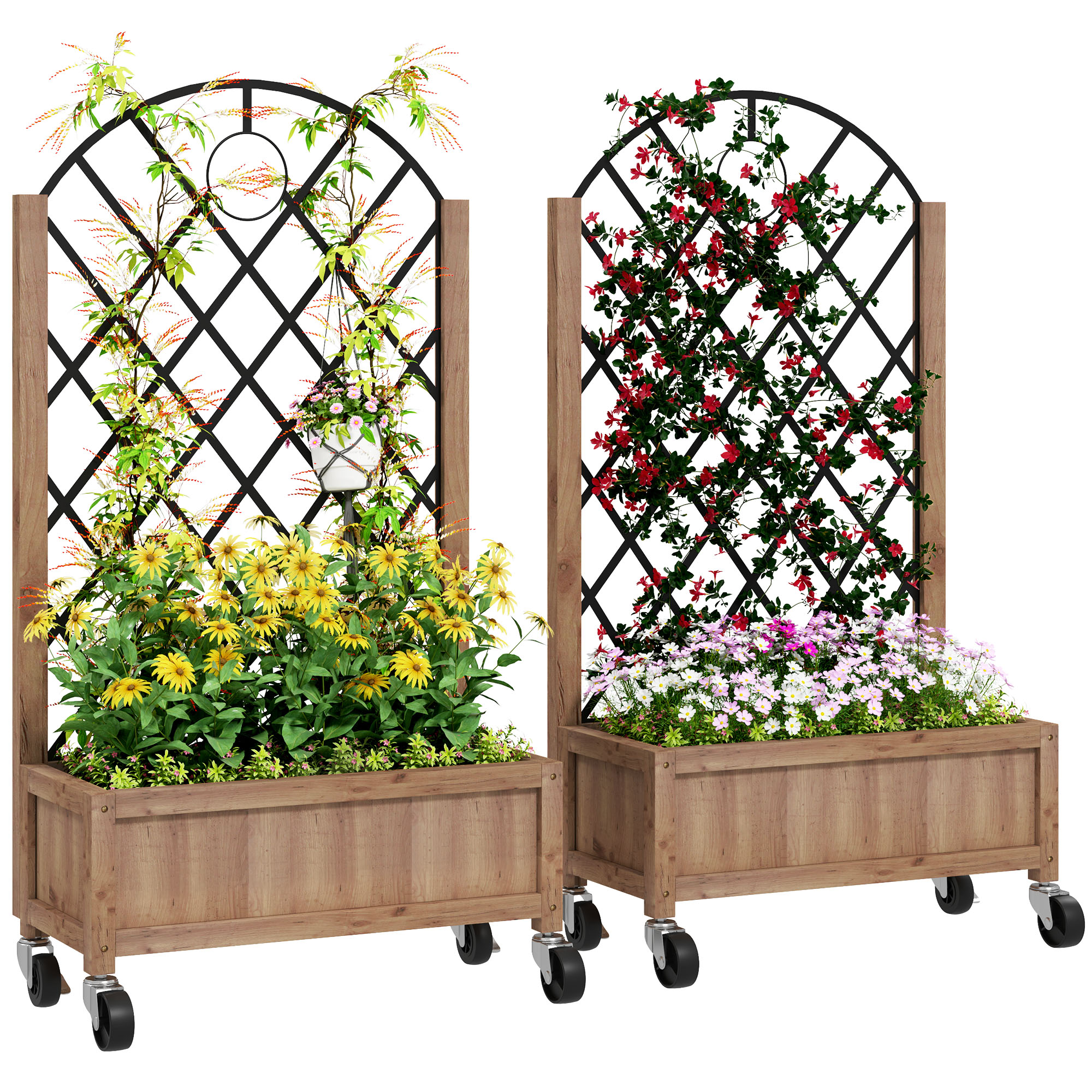 Hochbeet, Offener Boden, 52 X 25 X 97 Cm, Braun