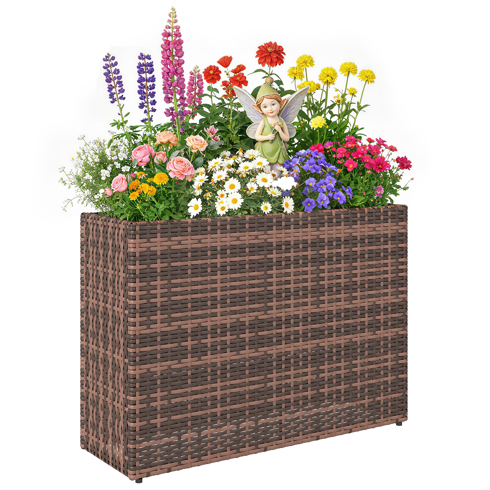 Blumenkasten, Mit Drainage, 81 X 28 X 58 Cm, Braun