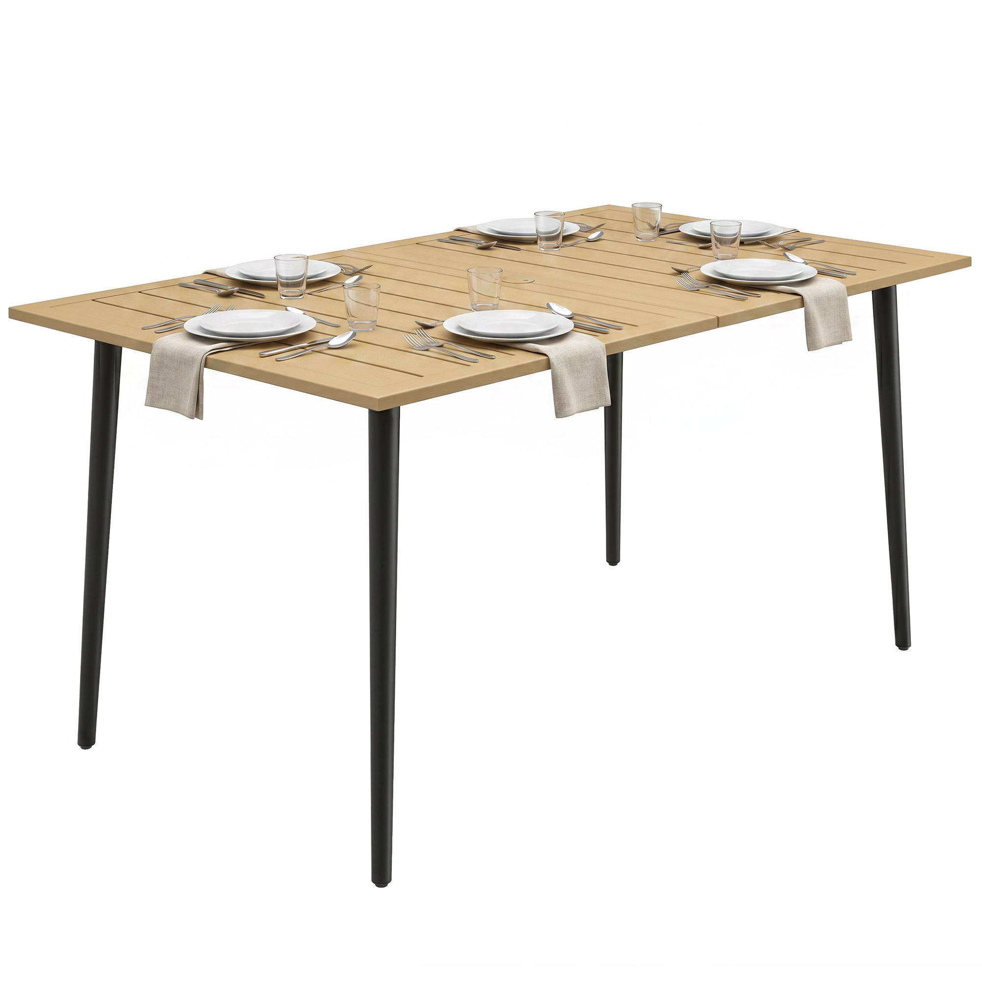 Gartentisch, Verstellbare Füße, 150 X 90 X 73 Cm, Braun