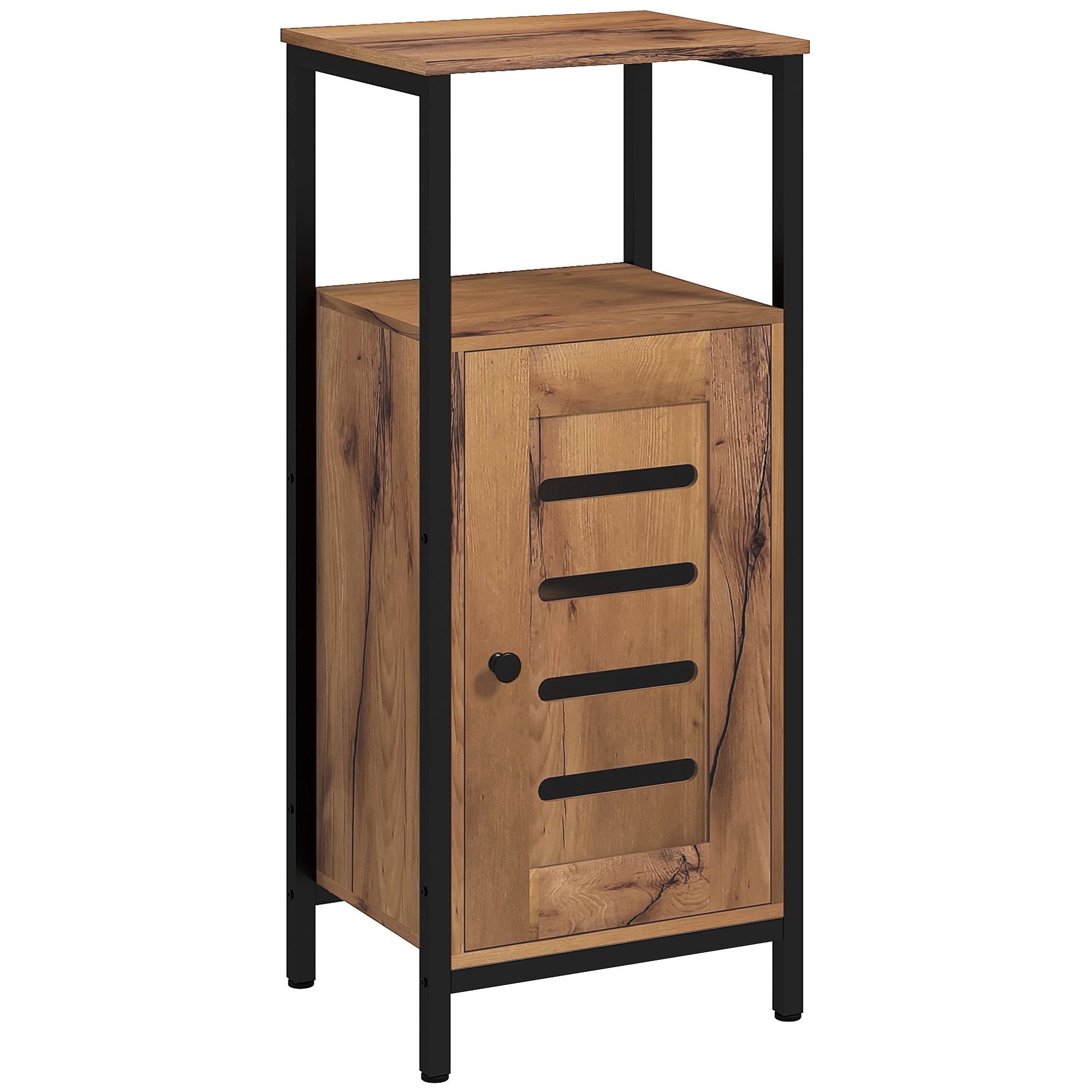 Badezimmer-unterschrank, Lamellentür, Offenes Fach, 37 X 30 X 85 Cm, Braun