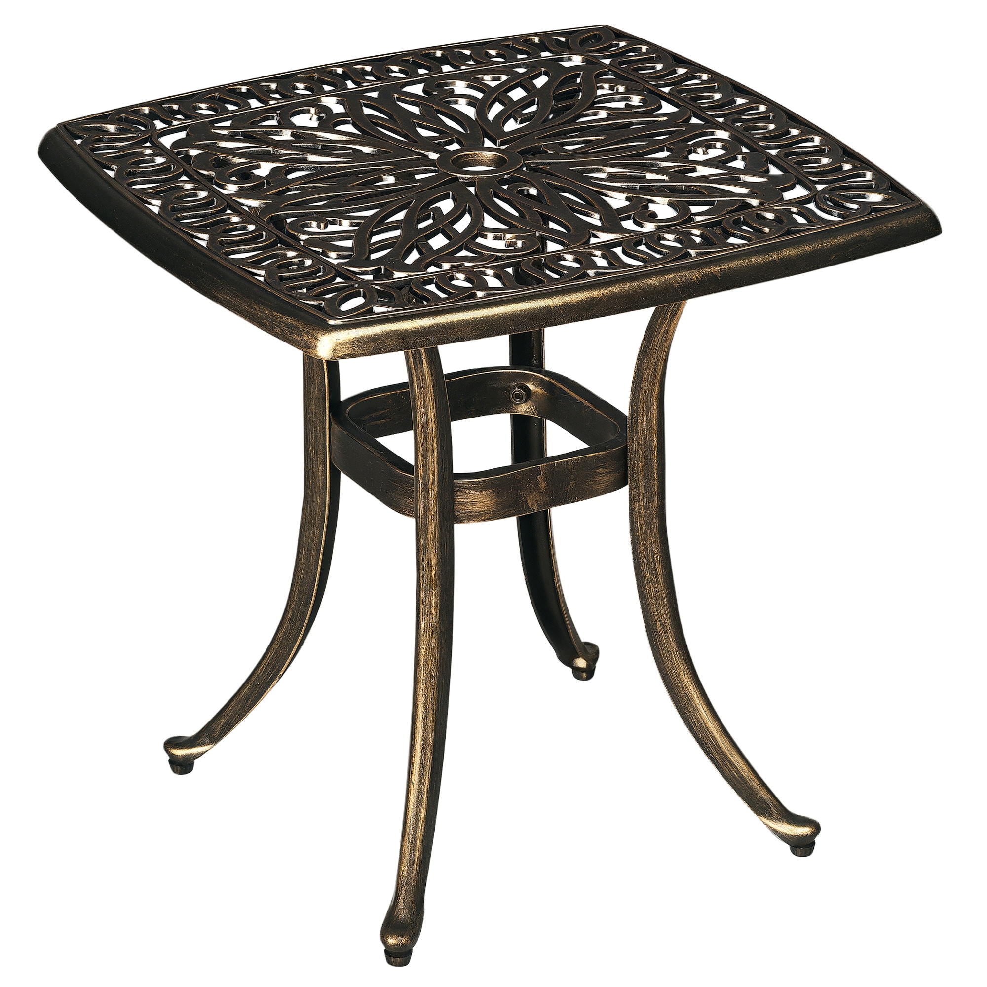 Gartentisch, Für Den Außenbereich, 54 X 54 X 52,5 Cm, Bronze