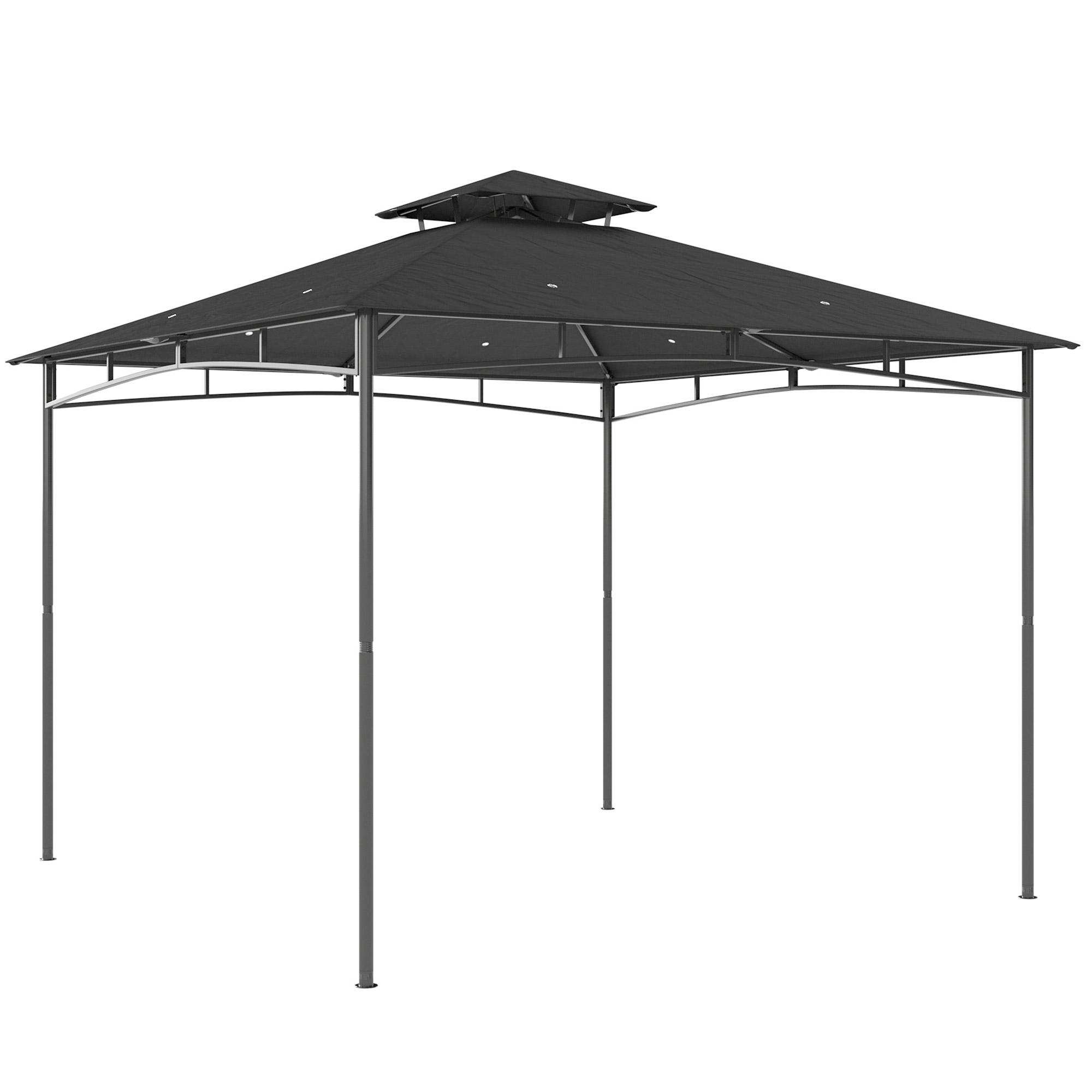 Gartenpavillon, Klappbar, 300 X 300 X 285 Cm, Dunkelgrau