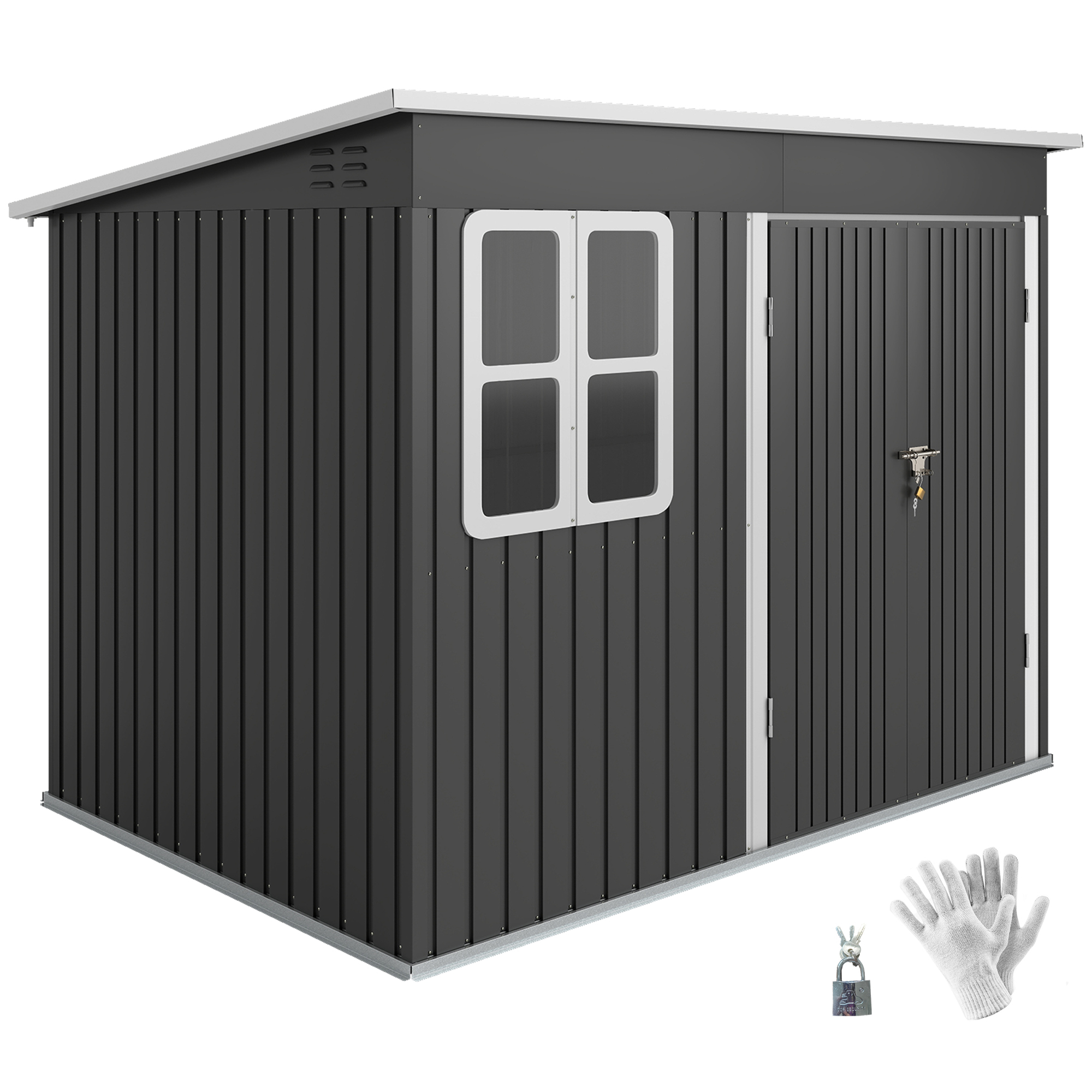 Gartenhaus, 260 X 177 X 190 Cm, Dunkelgrau